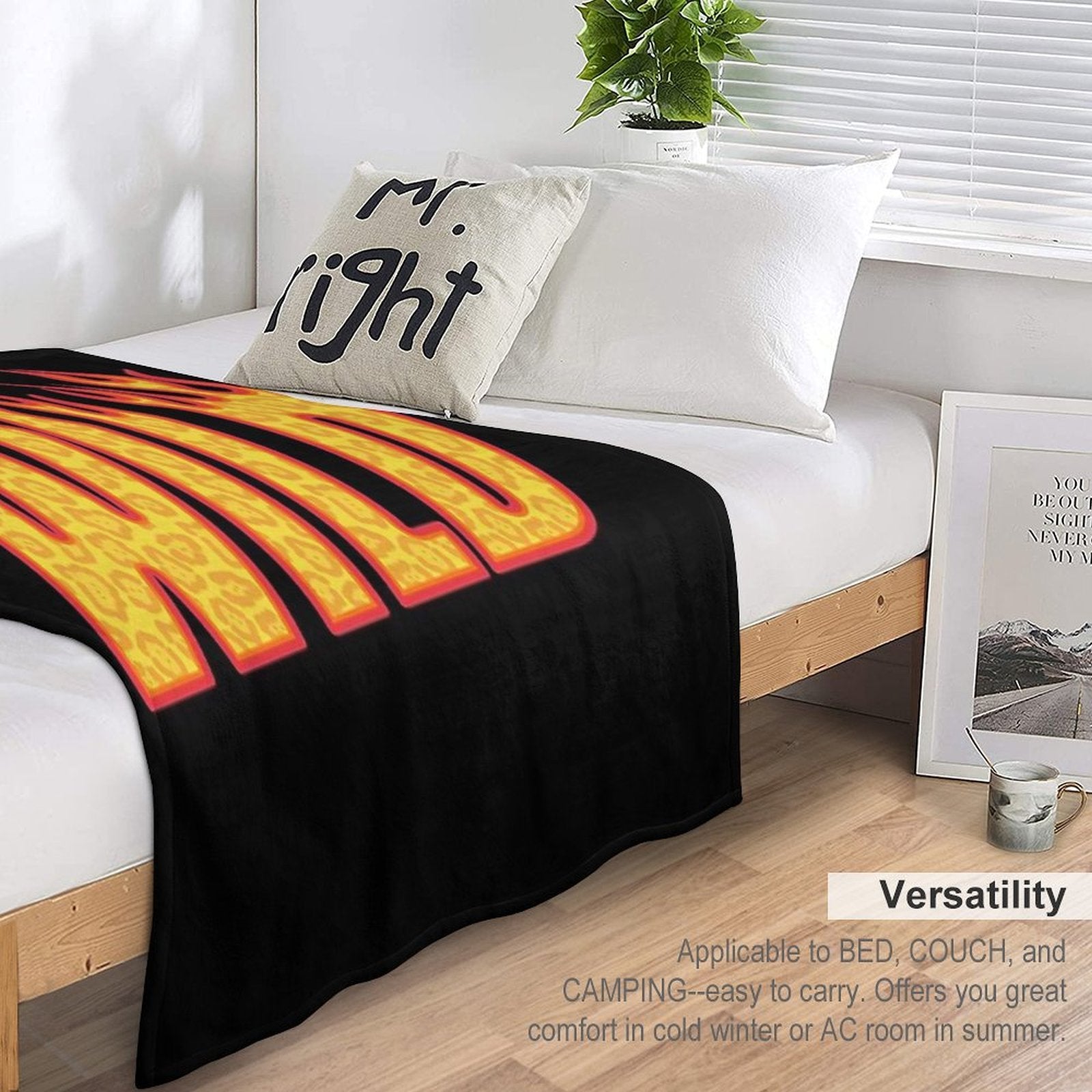 Stay Wild Fire Ben Azelart Lightweight Throw Blanket