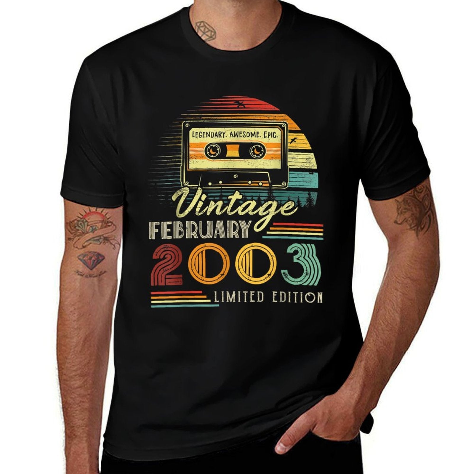20 Years Old Made In 2003 February 2003 20th Birthday  Trendy Pattern T-Shirt