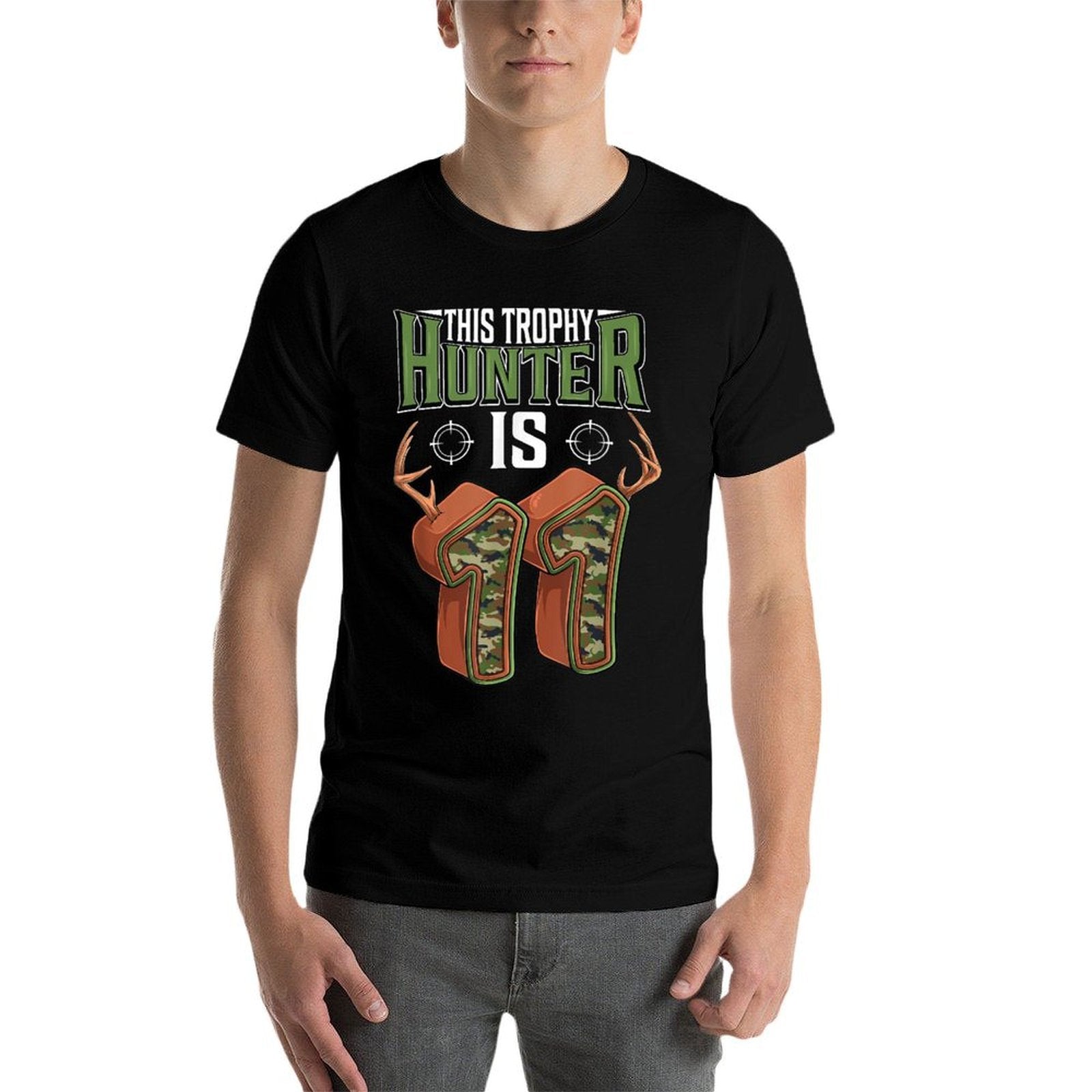 11 Year Old Hunting 11th Birthday Party Deer Hunter  Moisture-wicking T-Shirt