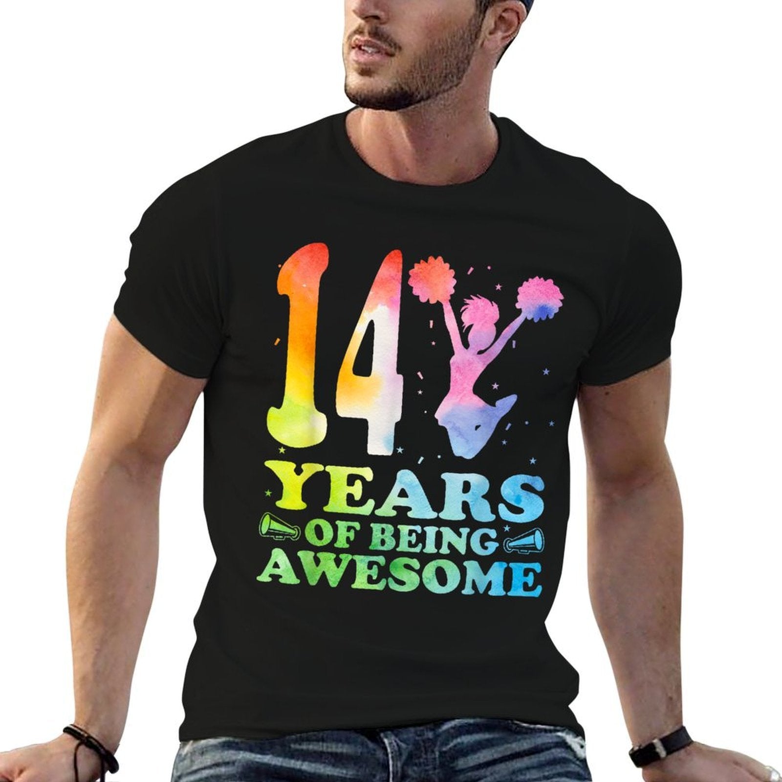 14 Years Of Being Awesome Cheerleading Girl 14th Birthday  Easy-care T-Shirt