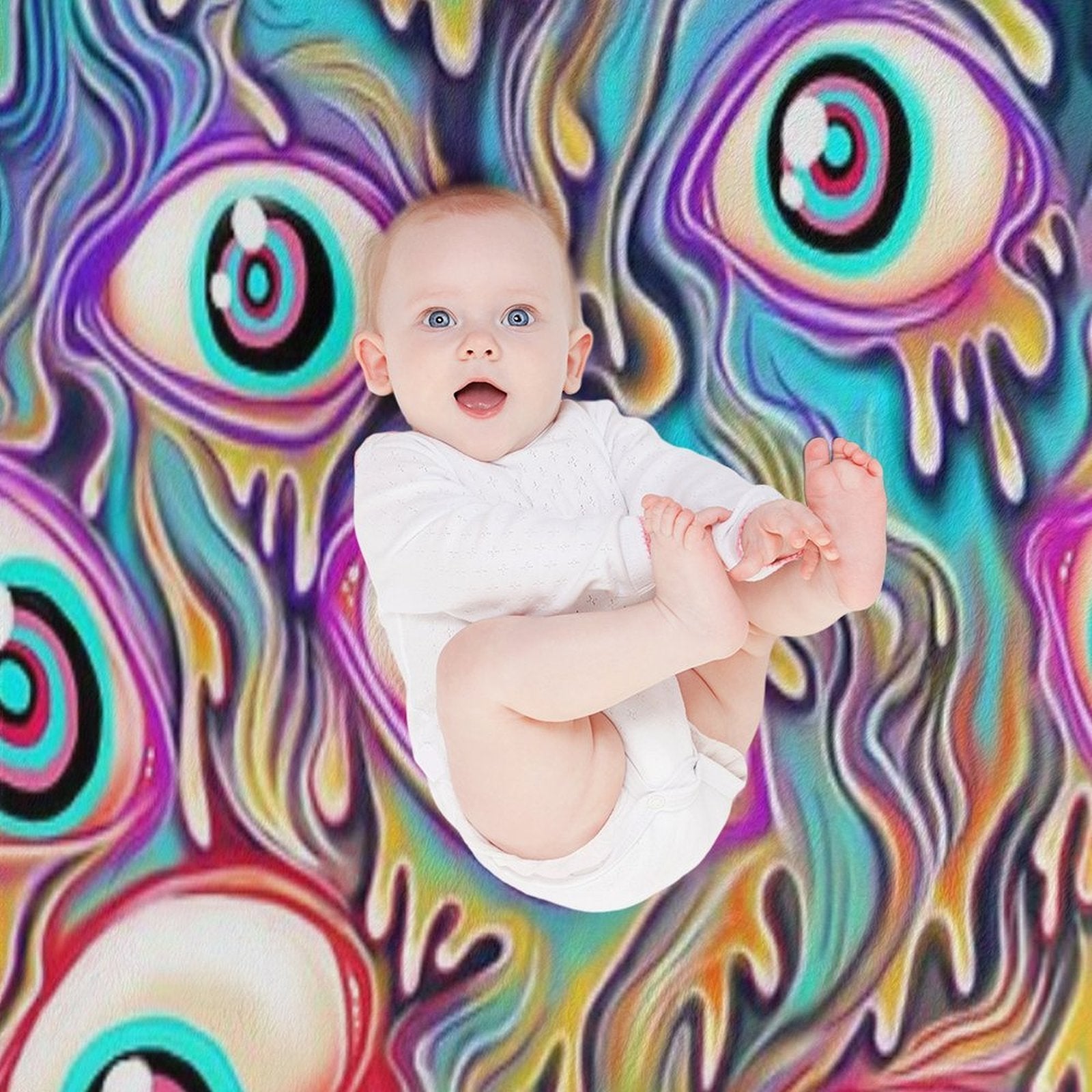 Eyeball Pattern Versatility Throw Blanket