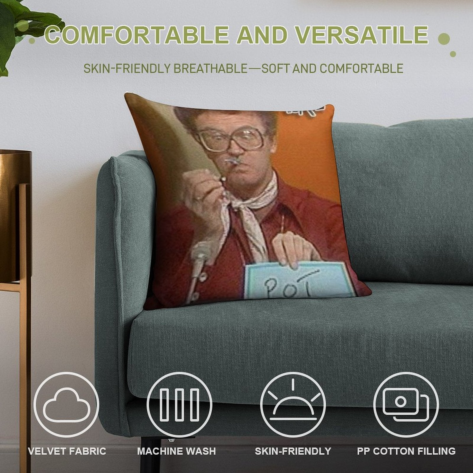 Charles Nelson Reilly Pot Soft Luxury Feel Throw Pillow