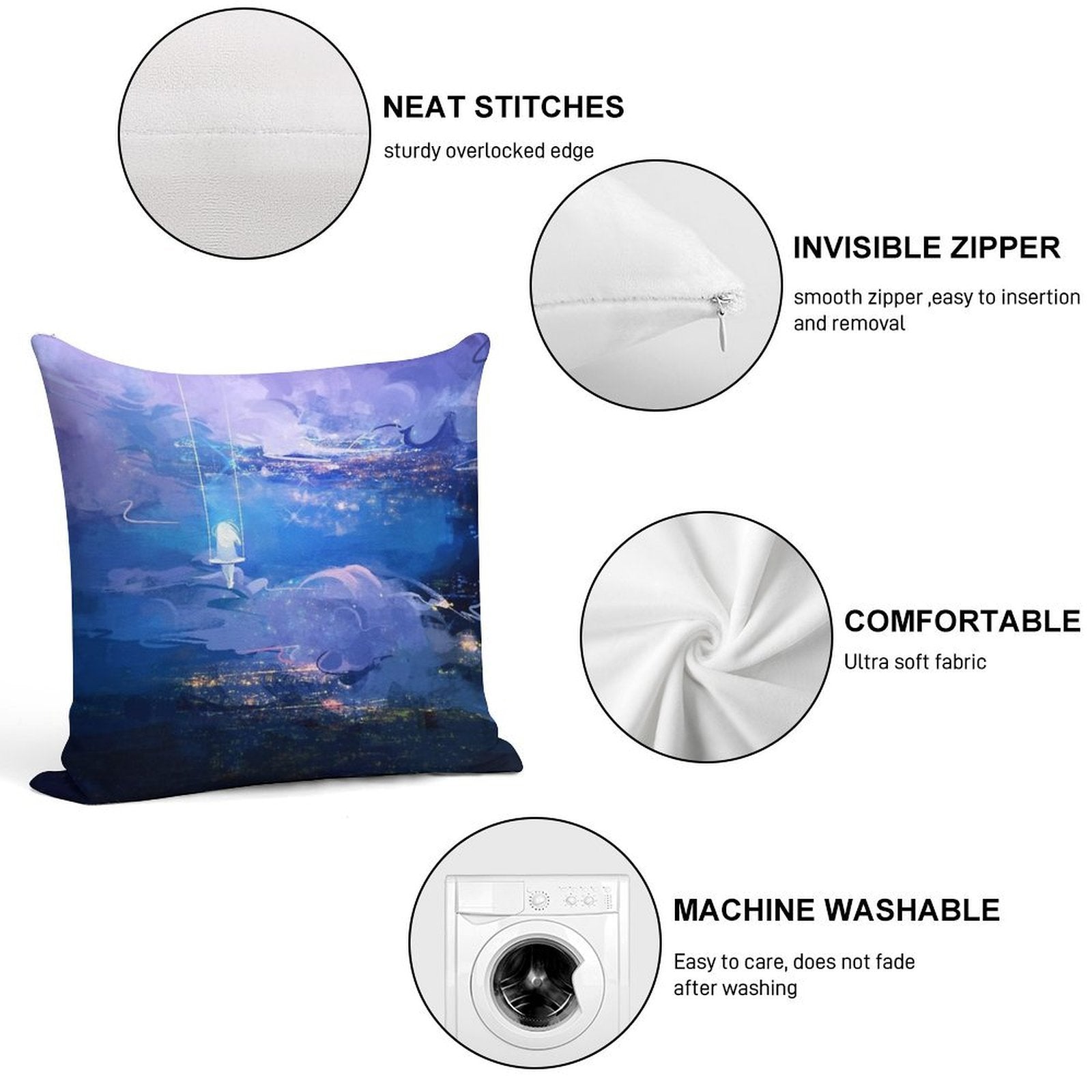 Above The Clouds Soft Easy Maintenance Throw Pillow