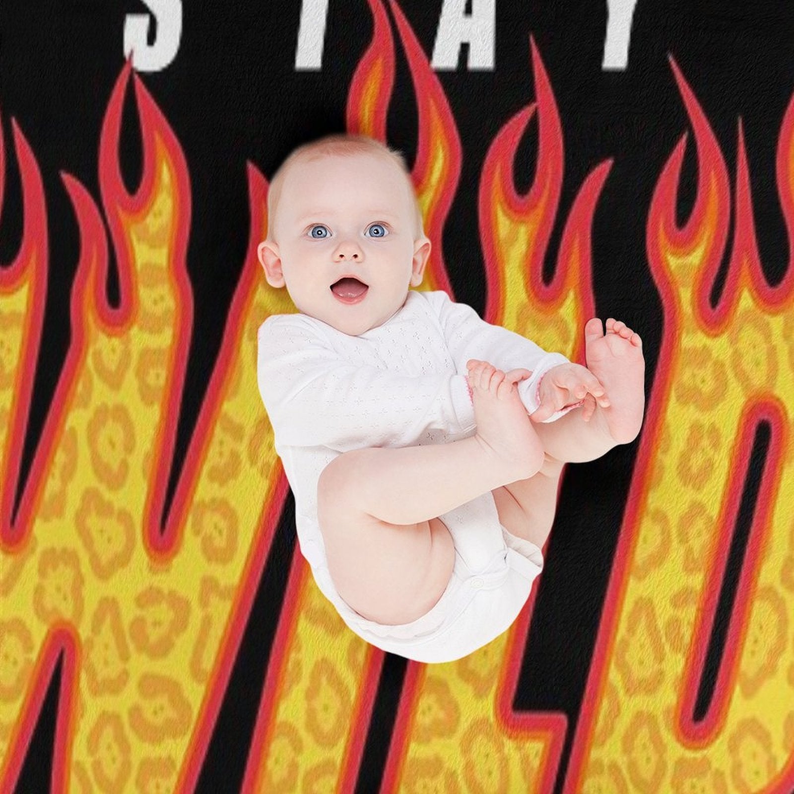 Stay Wild Fire Ben Azelart Lightweight Throw Blanket