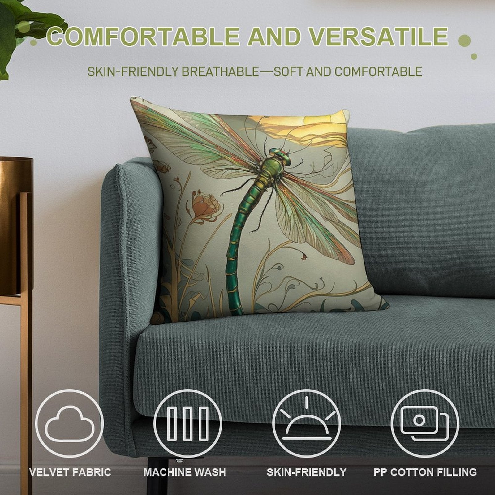 Dragonfly Dreams Soft Luxury Feel Throw Pillow