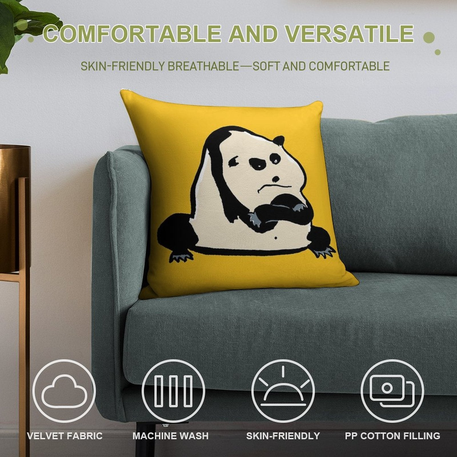 Panda Bear Soft Ultra-Soft Texture Throw Pillow