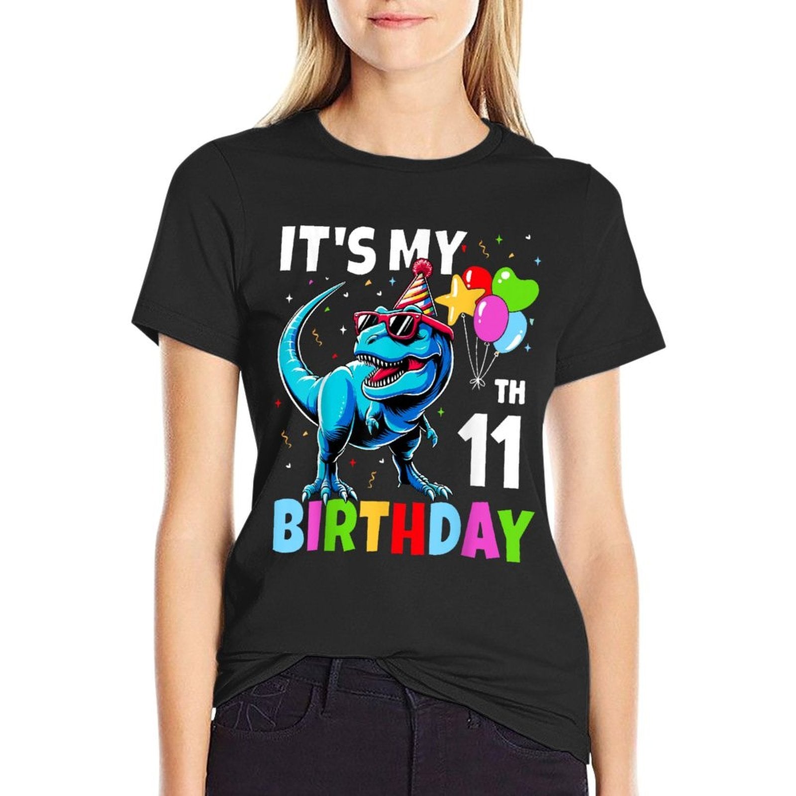 11th Birthday For Boys 11yr 11 Year Old Dinosaur T-Rex  Eco-friendly Material T-Shirt