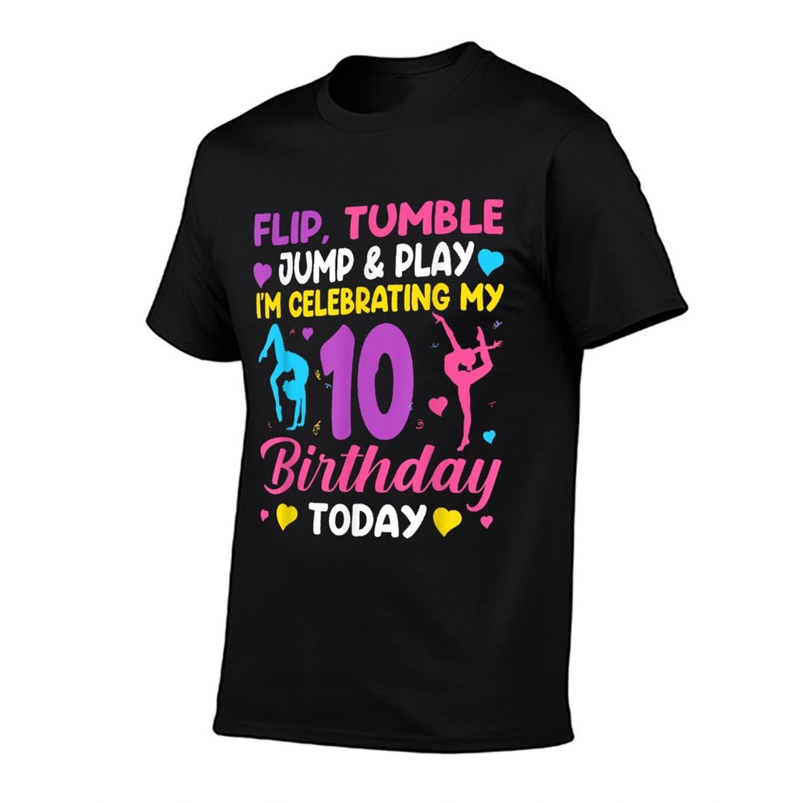 10th Birthday Gymnast Girl 10 Year Old Bday Gymnastics Party  Graphic-printed T-Shirt