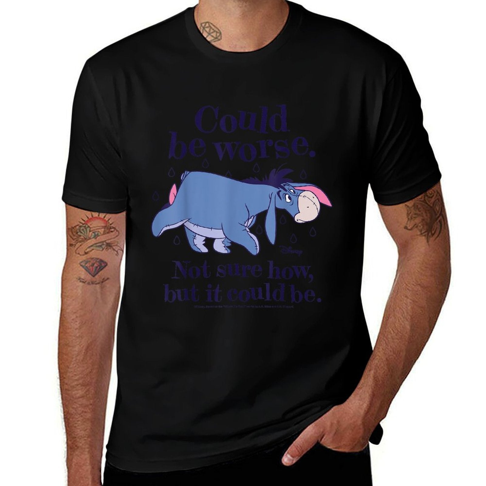 Winnie The Pooh - Eeyore Could Be Worse Not Sure How  Rolled Sleeves T-Shirt