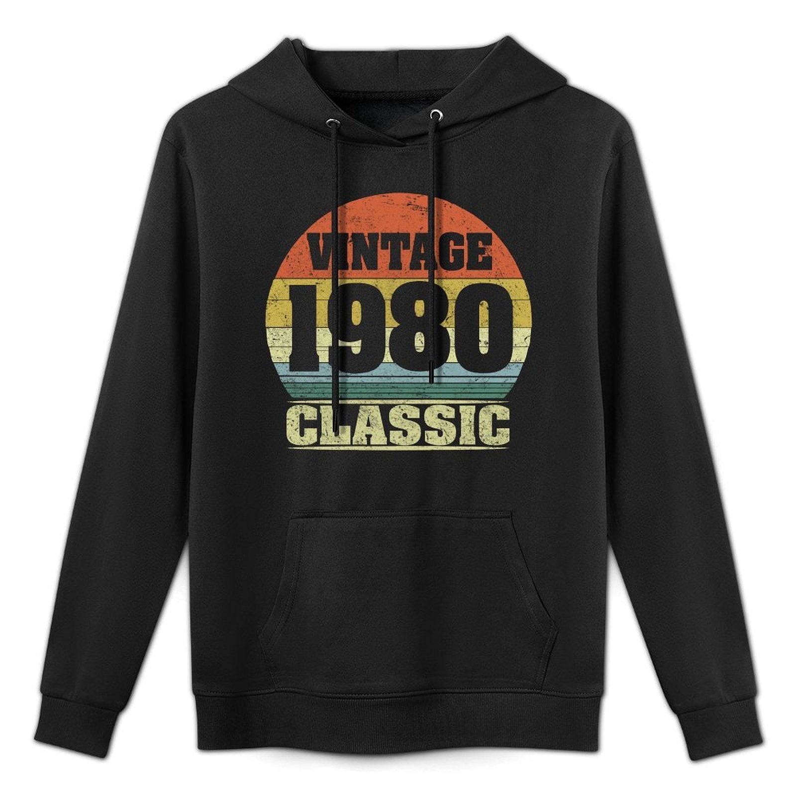 1980 40th Birthday Gift Vintage Retro Men Women 40 Years Old Medium-Weight Fabric Hoodie