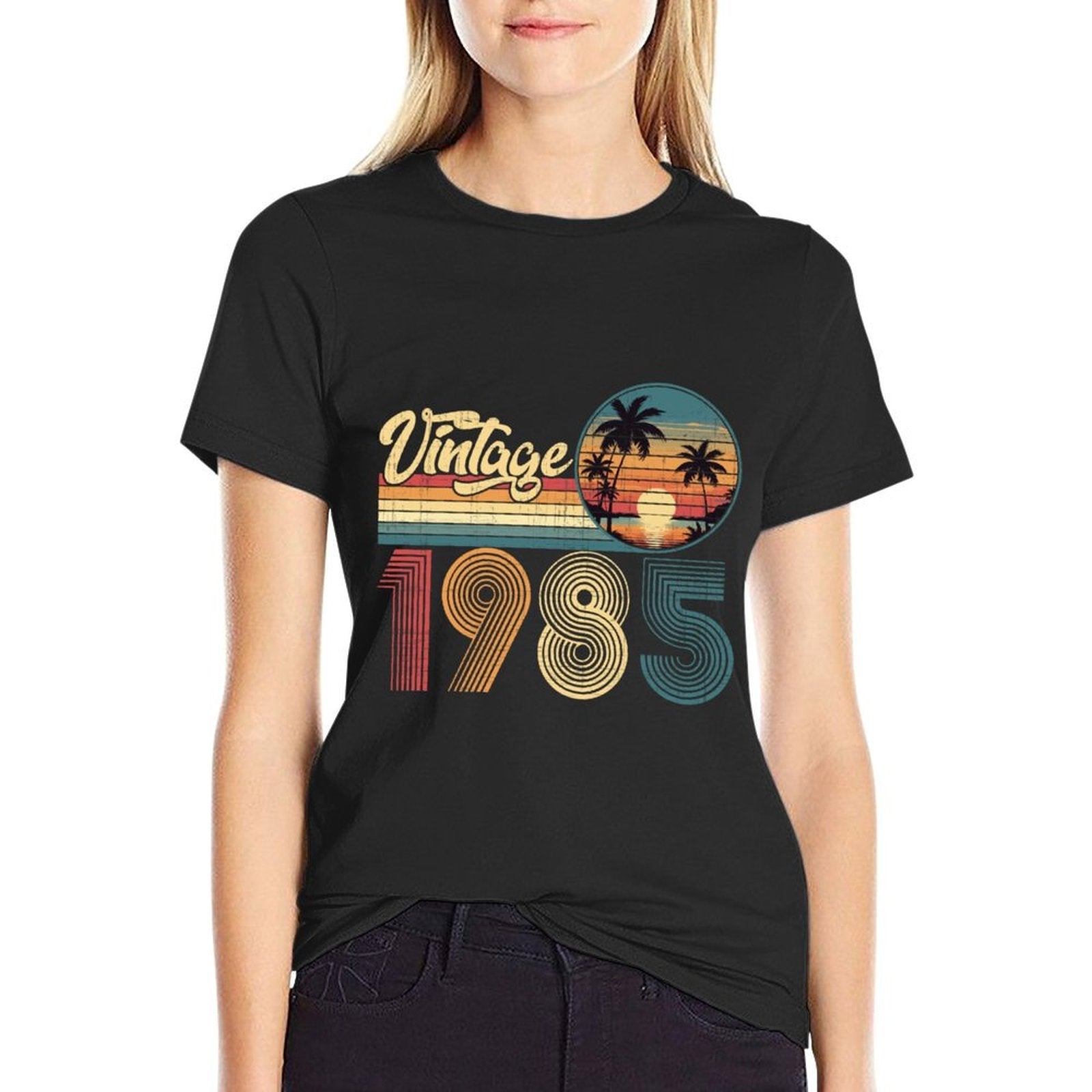 40 Year Old Vintage 1985 Retro 40th Birthday Gifts Men Women  Oversized Silhouette T-Shirt