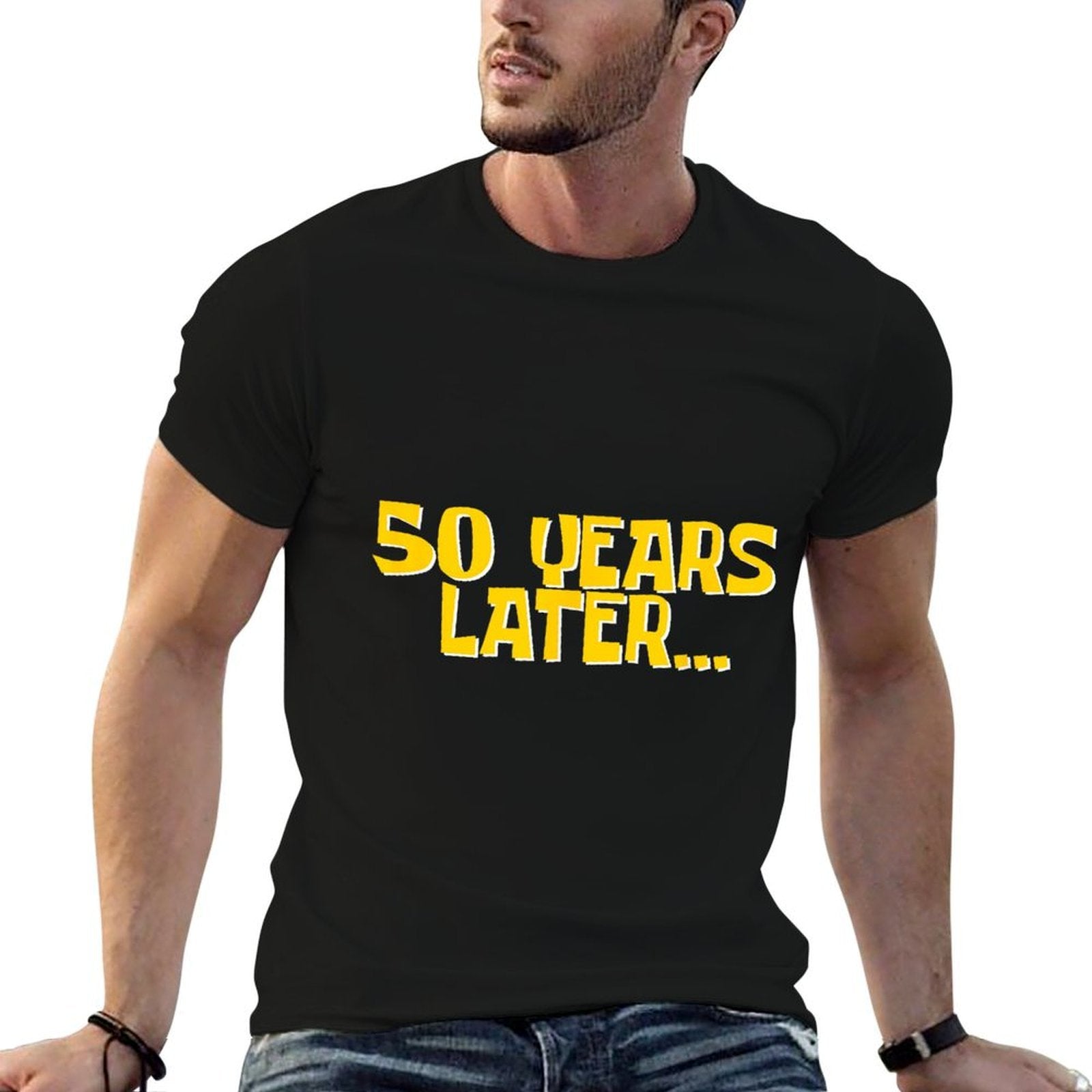50 Years Later Funny Millennial Gen X 50th Birthday  Rolled Sleeves T-Shirt