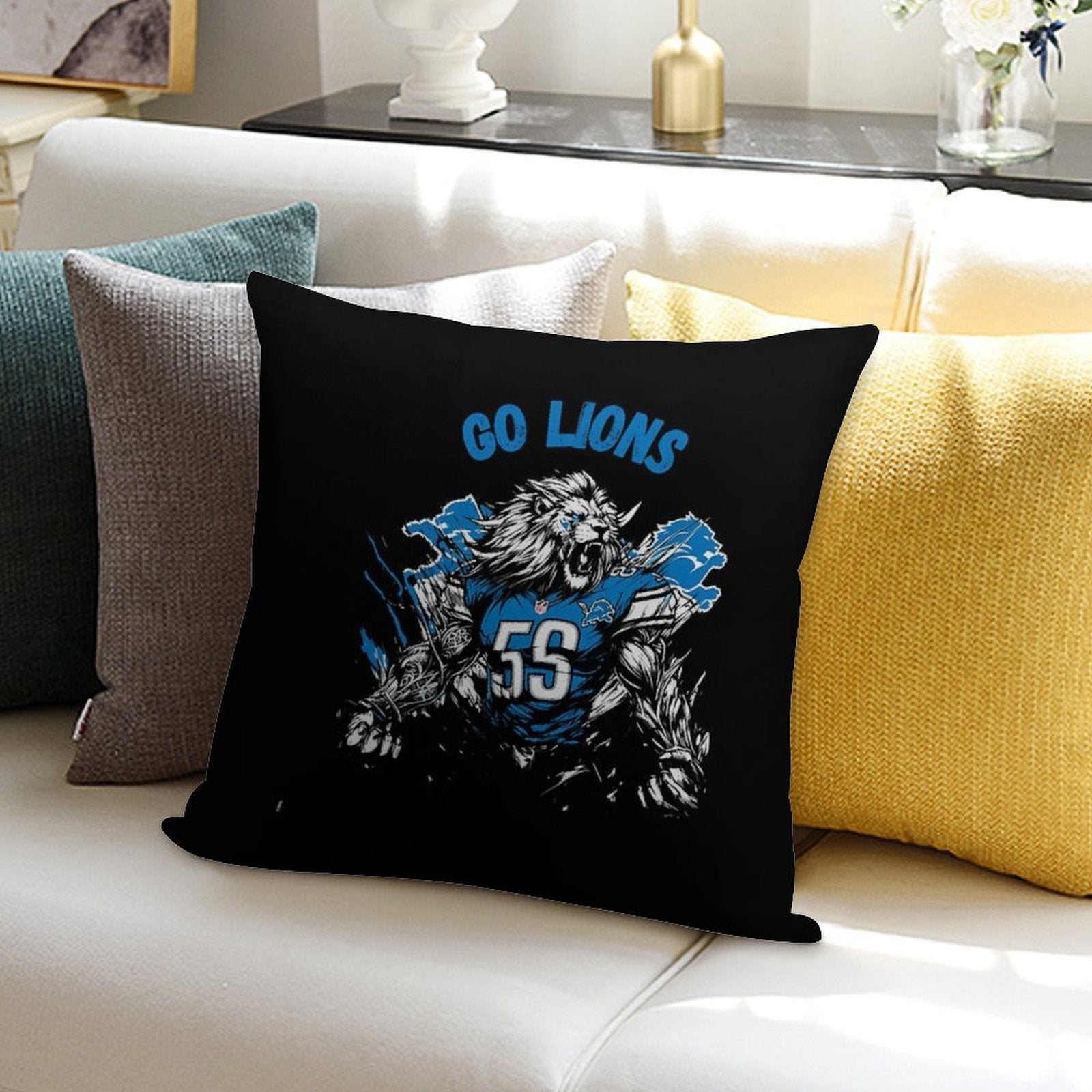 Art - Detroit Lions Soft Warmth Comfort Throw Pillow