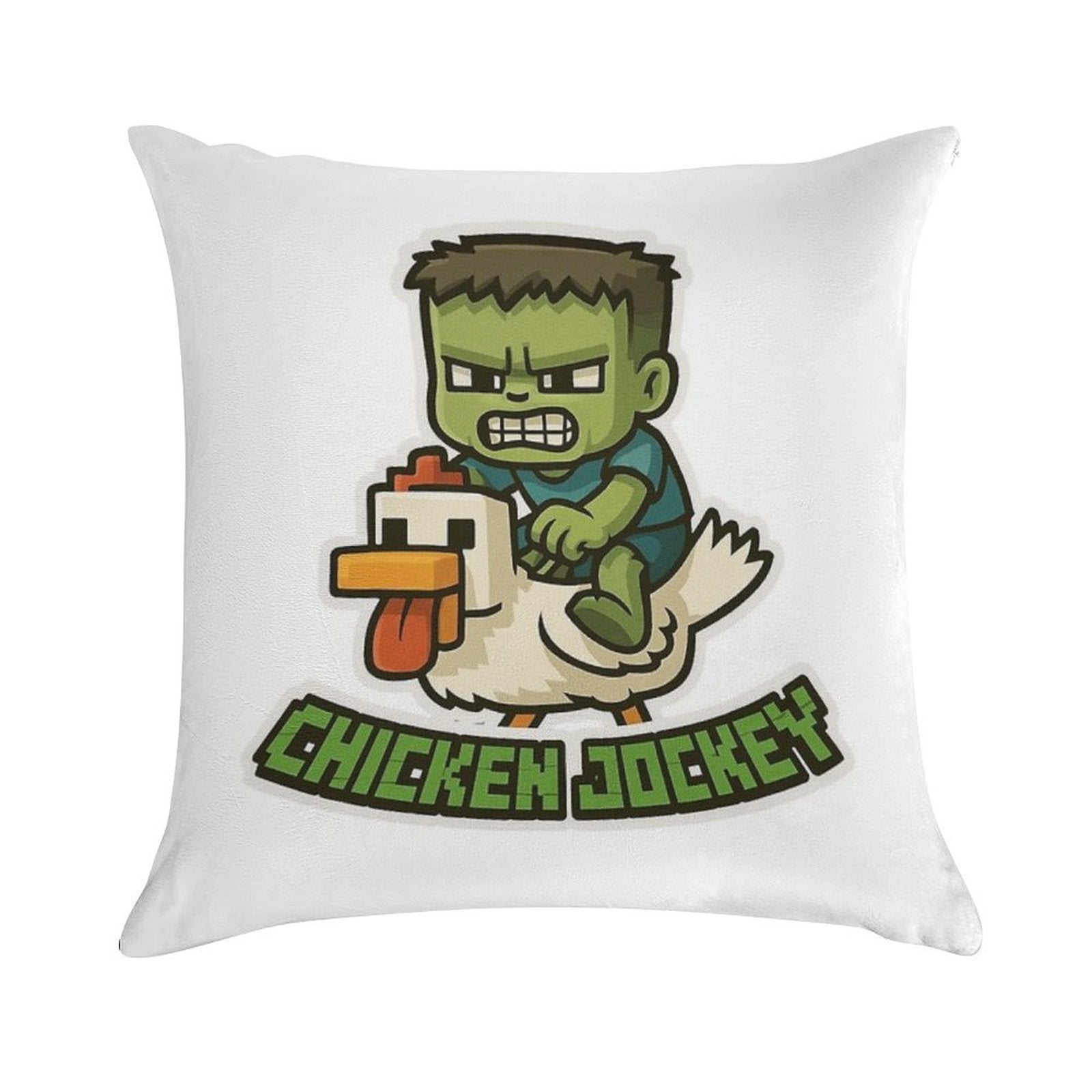 MINECRAFT CHICKEN JOCKEY Soft Gift Ready Throw Pillow