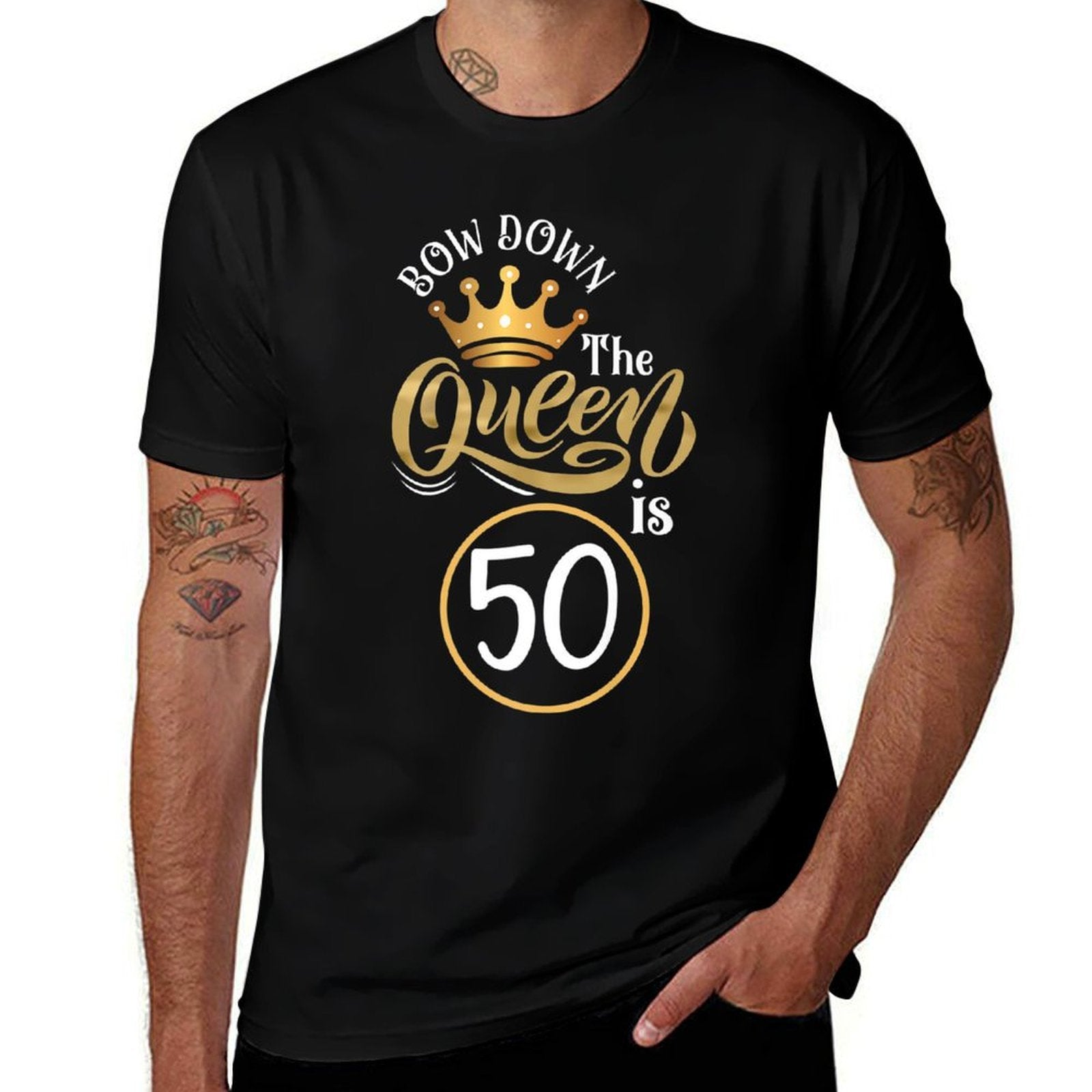 50th Birthday Bow Down The Queen Is 50 Years Funny Birthday Premium  Quick-drying T-Shirt