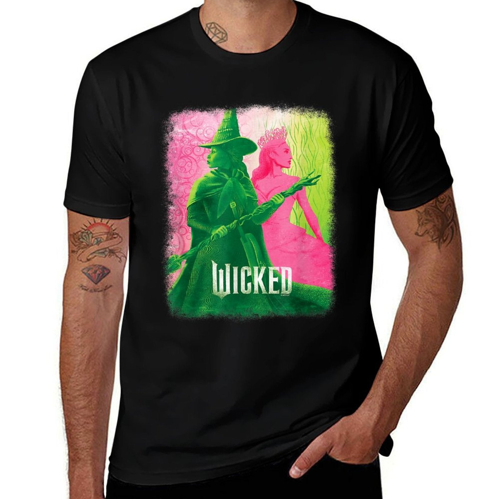 Wicked Unisex-Kids Movie Tie-In, Black, Small, Short Sleeve, Crew Neck, Tonal Effect Movie Design  Slim-fit Cut T-Shirt