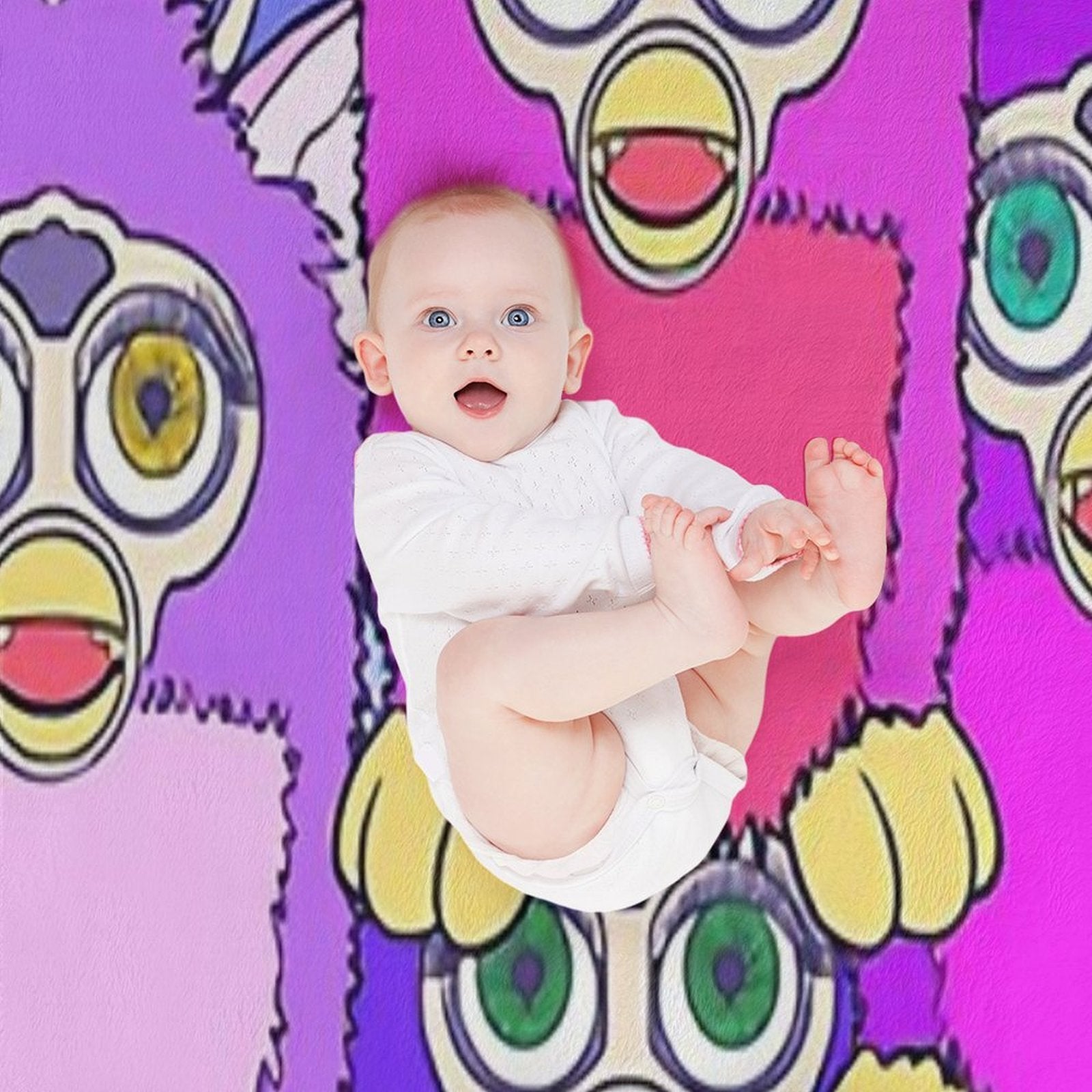 Purple Furbys Lightweight Throw Blanket