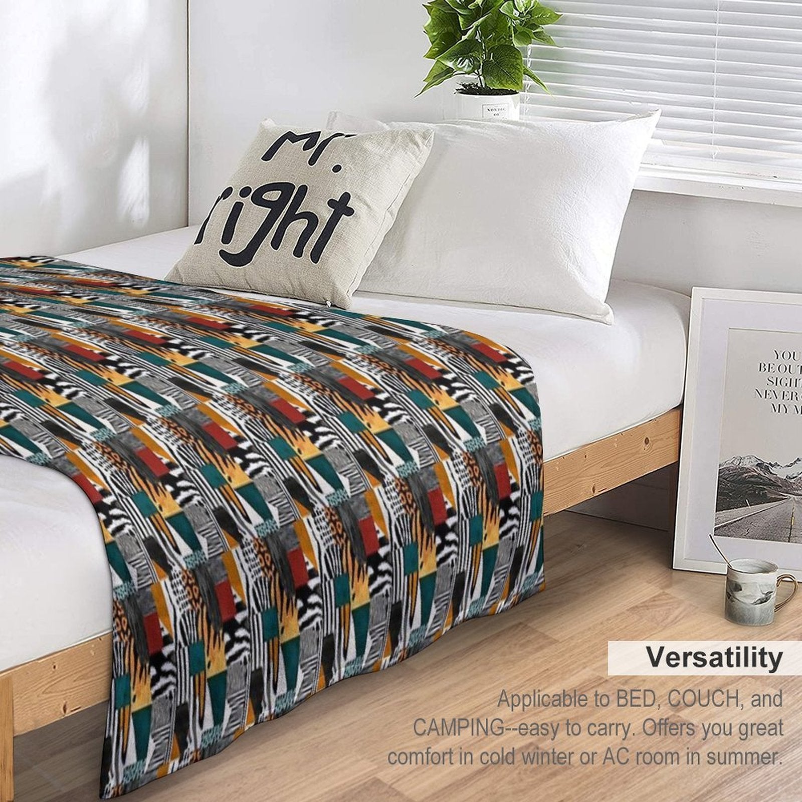 Textile Collage of Wild Prints Durable Throw Blanket