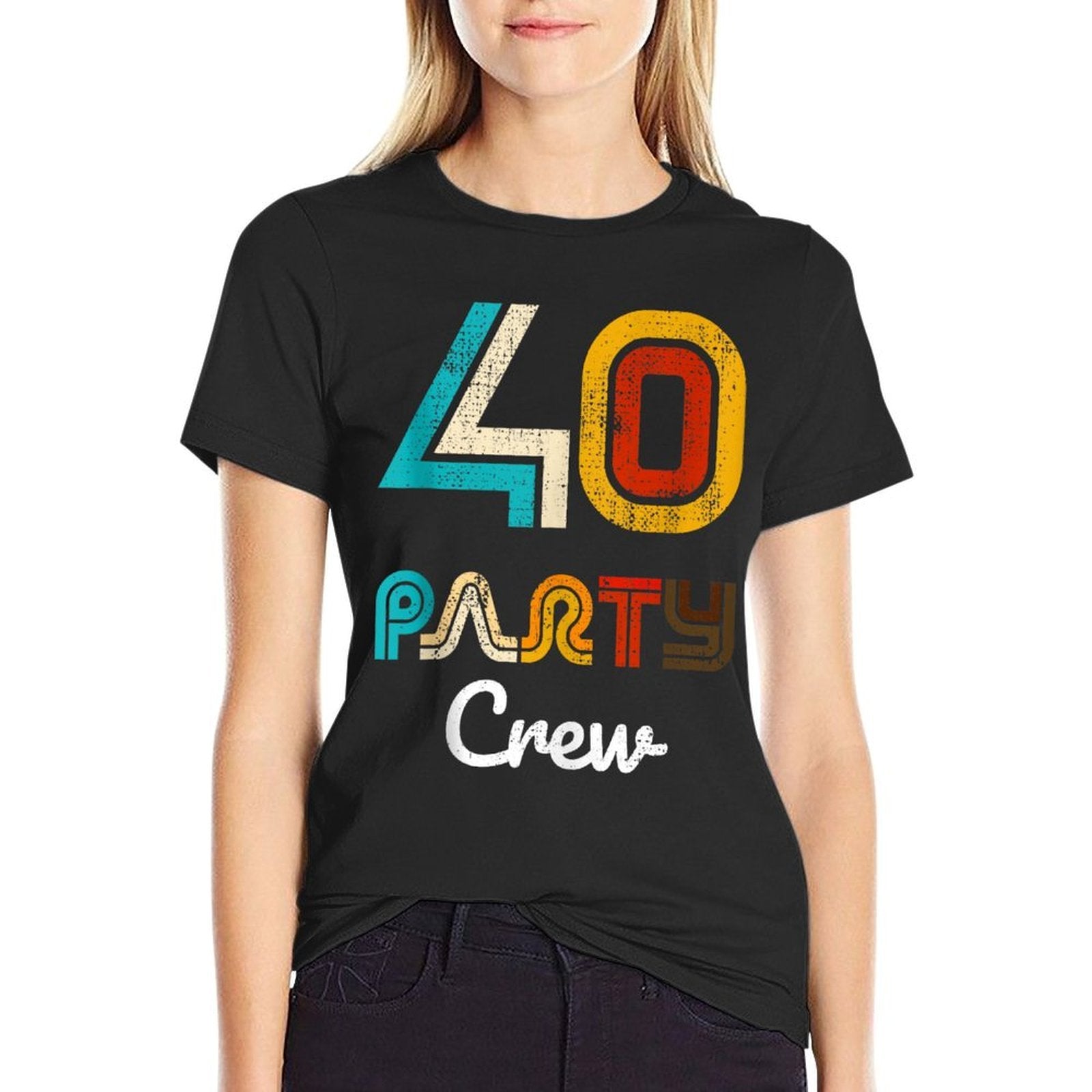 40 Party Crew - 40 Year Old Vintage 1984 40th Birthday Gift  Summer-ready Fabric T-Shirt