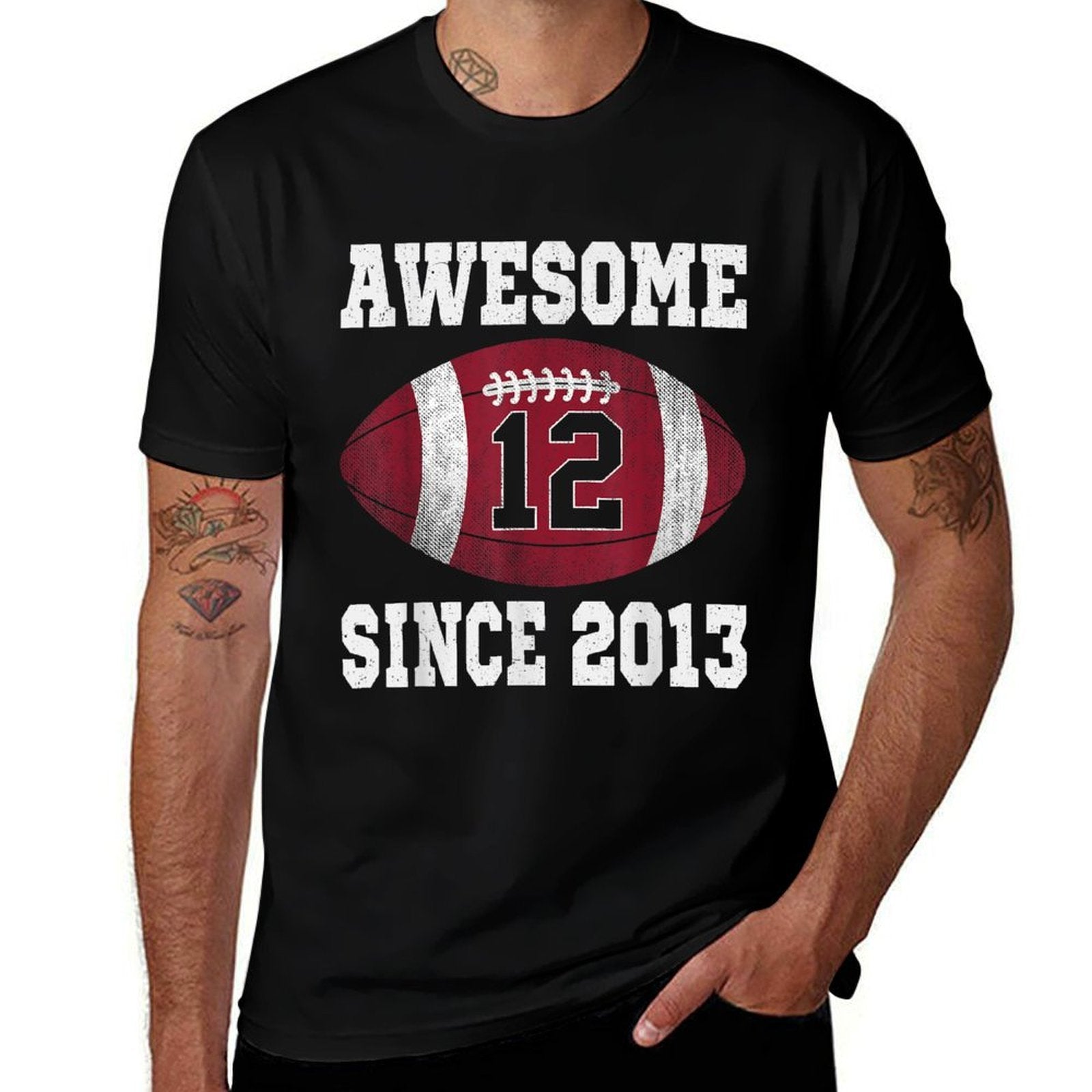 12th Birthday Football Player 12 Years Old Vintage Sports  Quick-drying T-Shirt