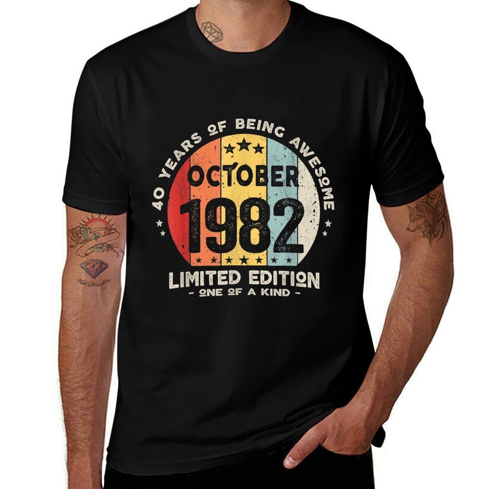 40 Years Old October 1982 Limited Edition 40th Birthday  Odor-resistant T-Shirt