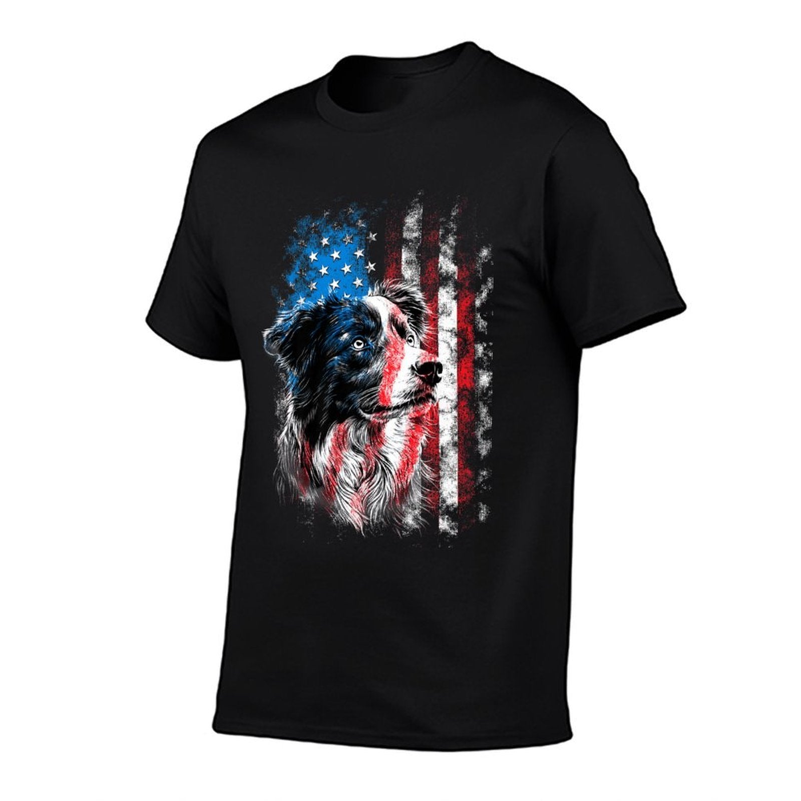 Australian Shepherd 4th of July Dog Lover Men Women Premium  Wrinkle-resistant T-Shirt