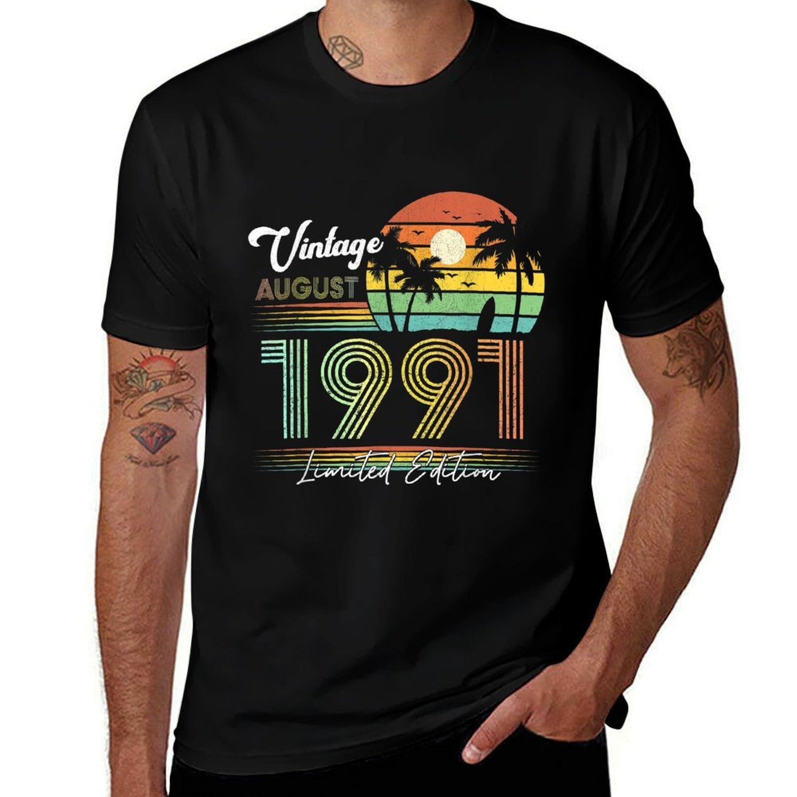 30 Yrs Old Vintage August 1991 Limited Edition 30th Birthday  Graphic-printed T-Shirt