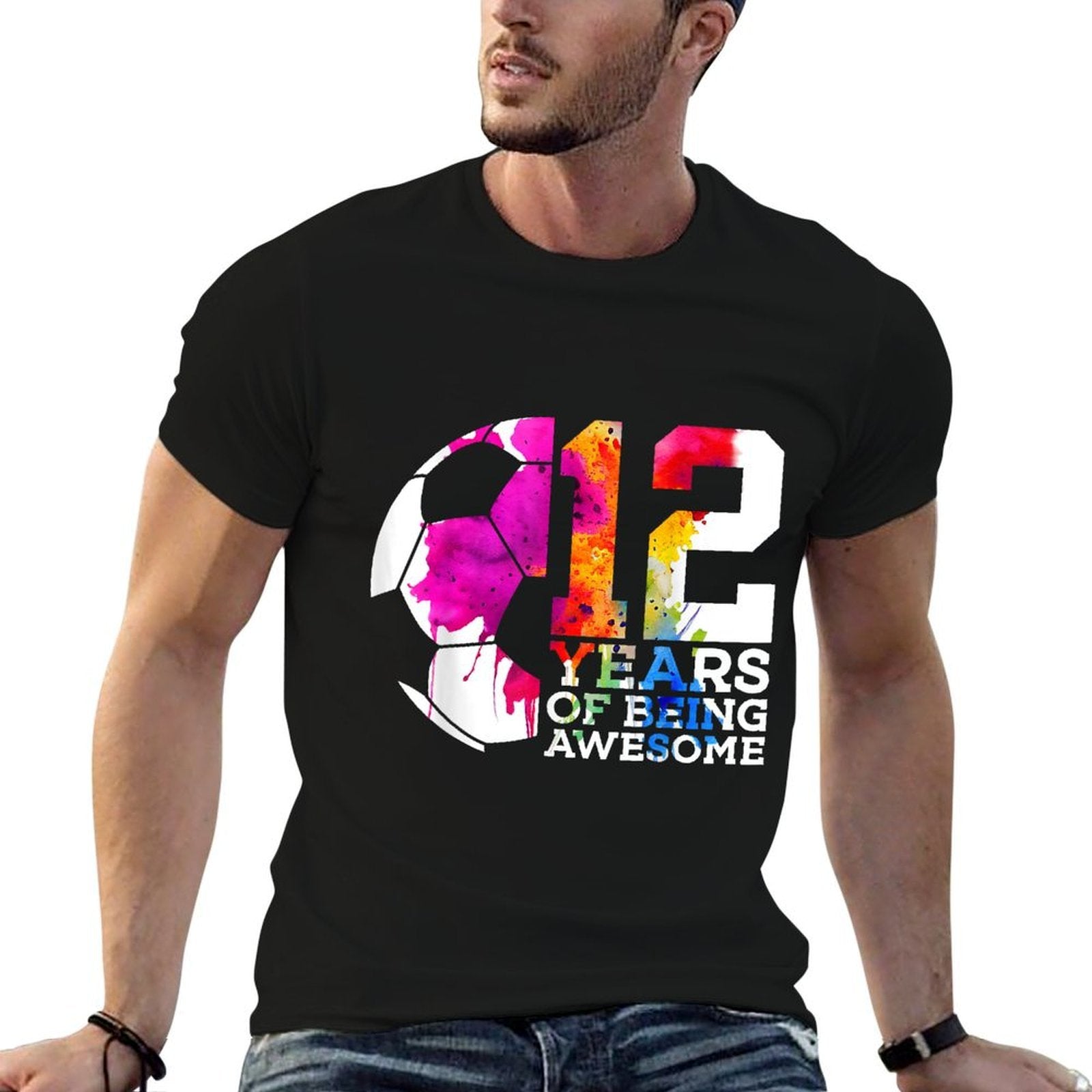 12 YEARS OF BEING AWESOME SOCCER 12TH BIRTHDAY  Stretchy T-Shirt