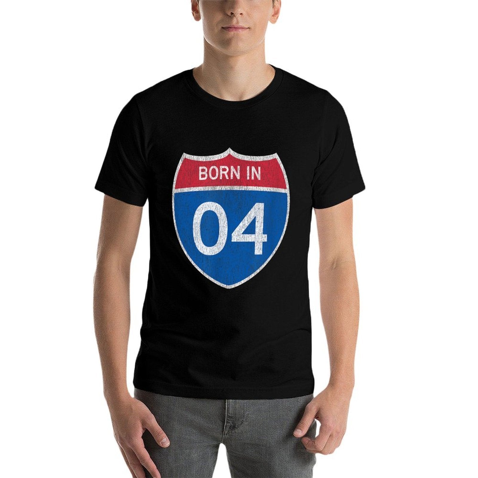 21 Year Old Vintage Car Road Sign 2004 21st Birthday  Heathered Texture T-Shirt