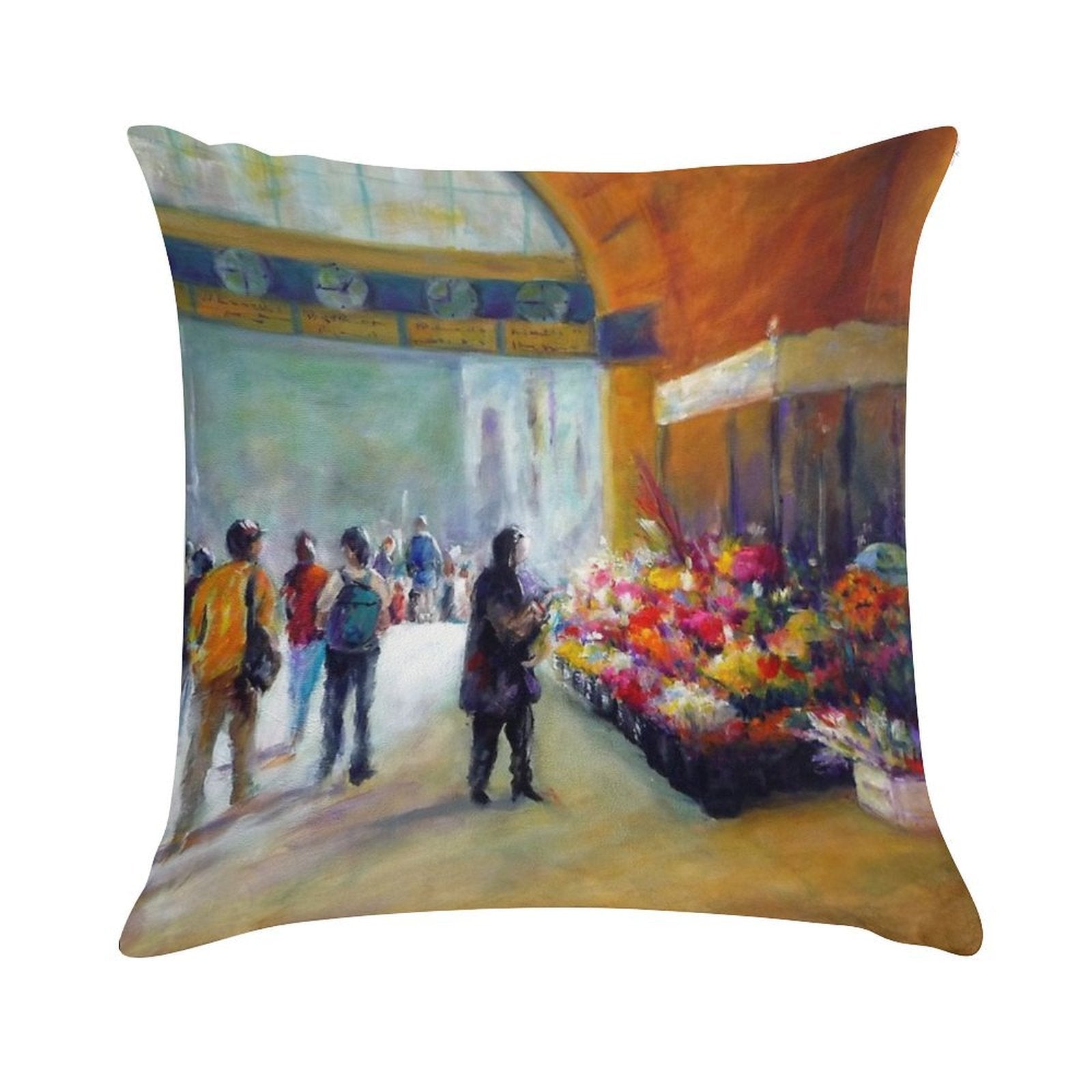 Under The Clocks (Flinders Street Station - Melbourne) Soft Skin-Friendly Throw Pillow