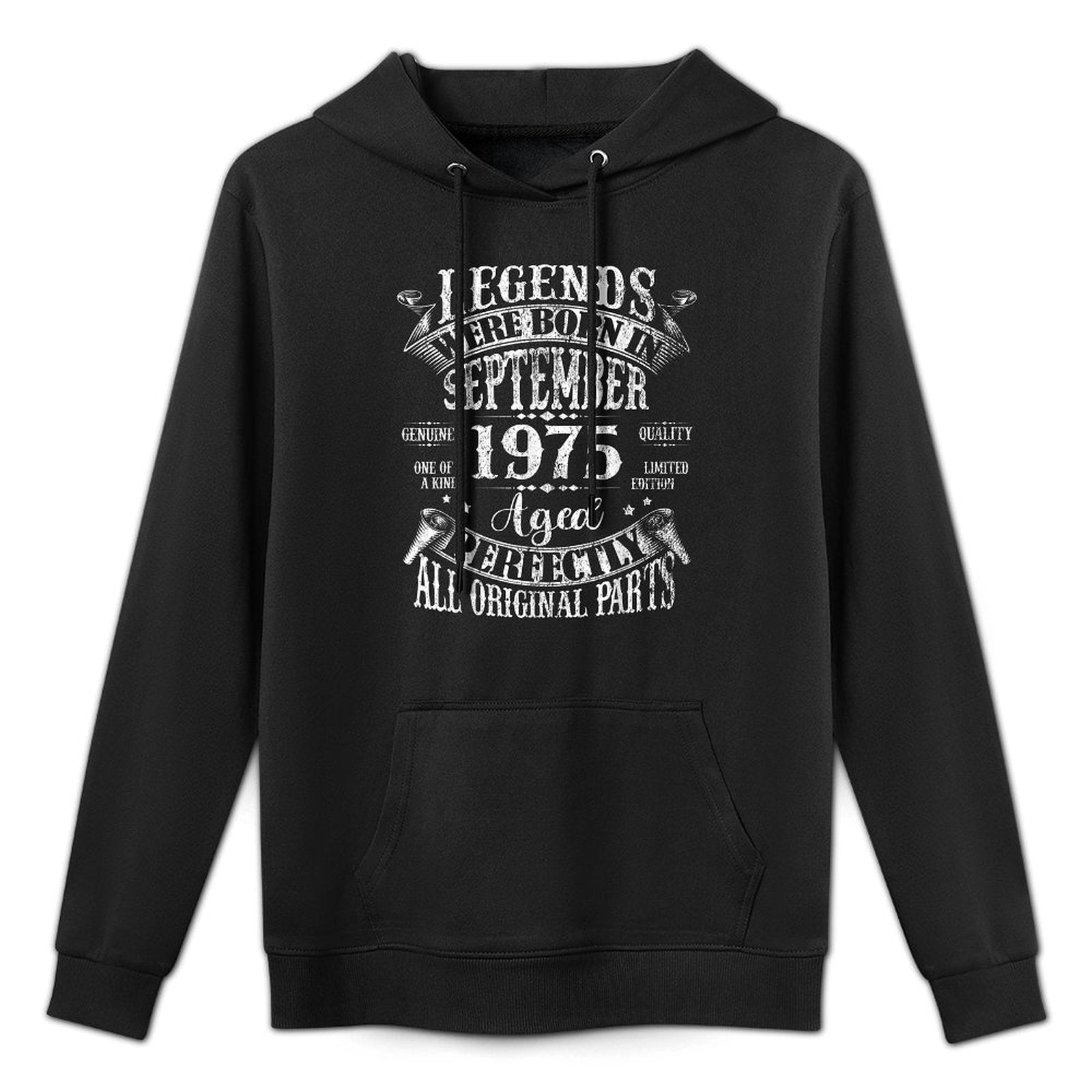 Legends Were Born In September 1975 50th Birthday Gifts Men Kangaroo Pocket Hoodie