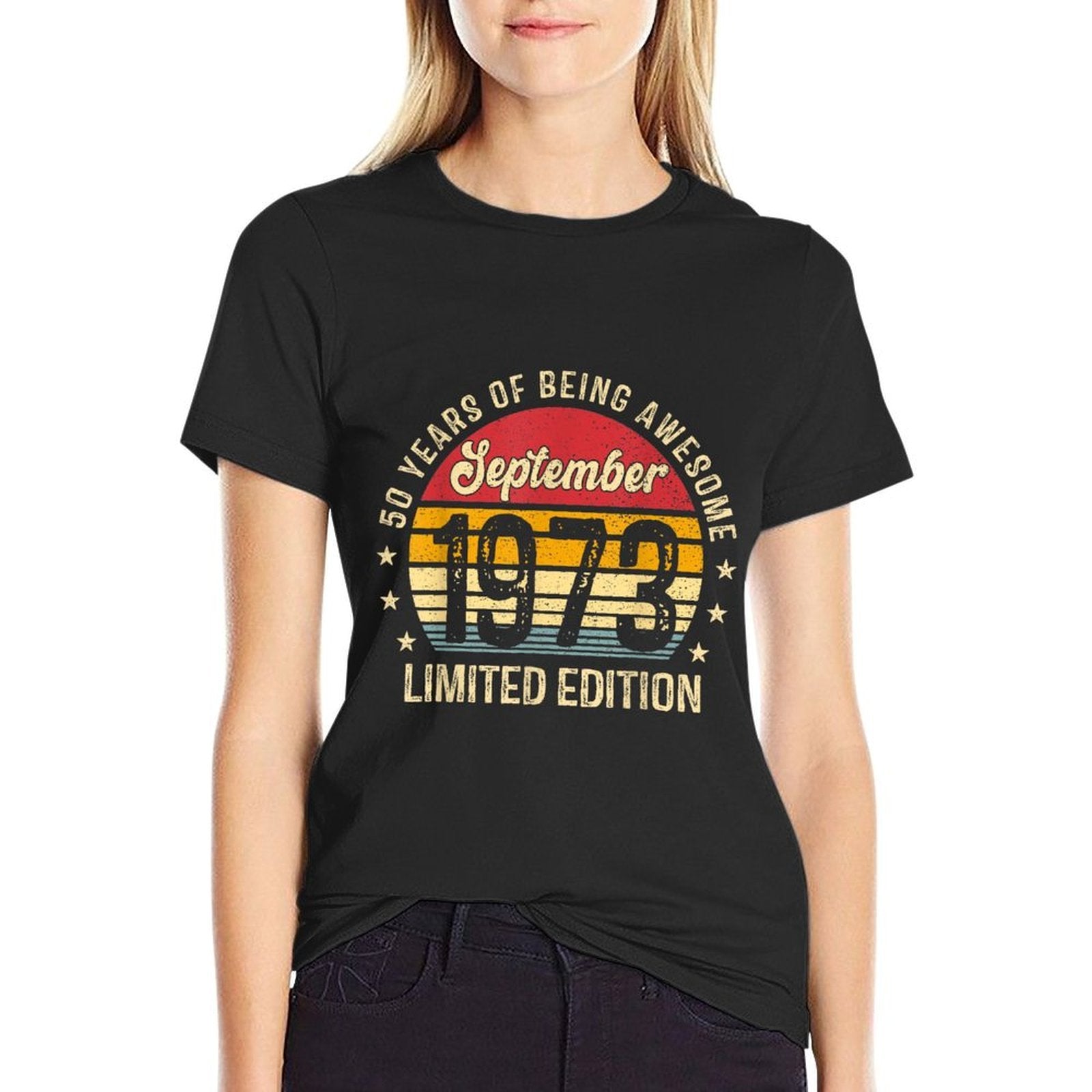 50 Year Old Awesome Since September 1973 50th Birthday  Cotton T-Shirt