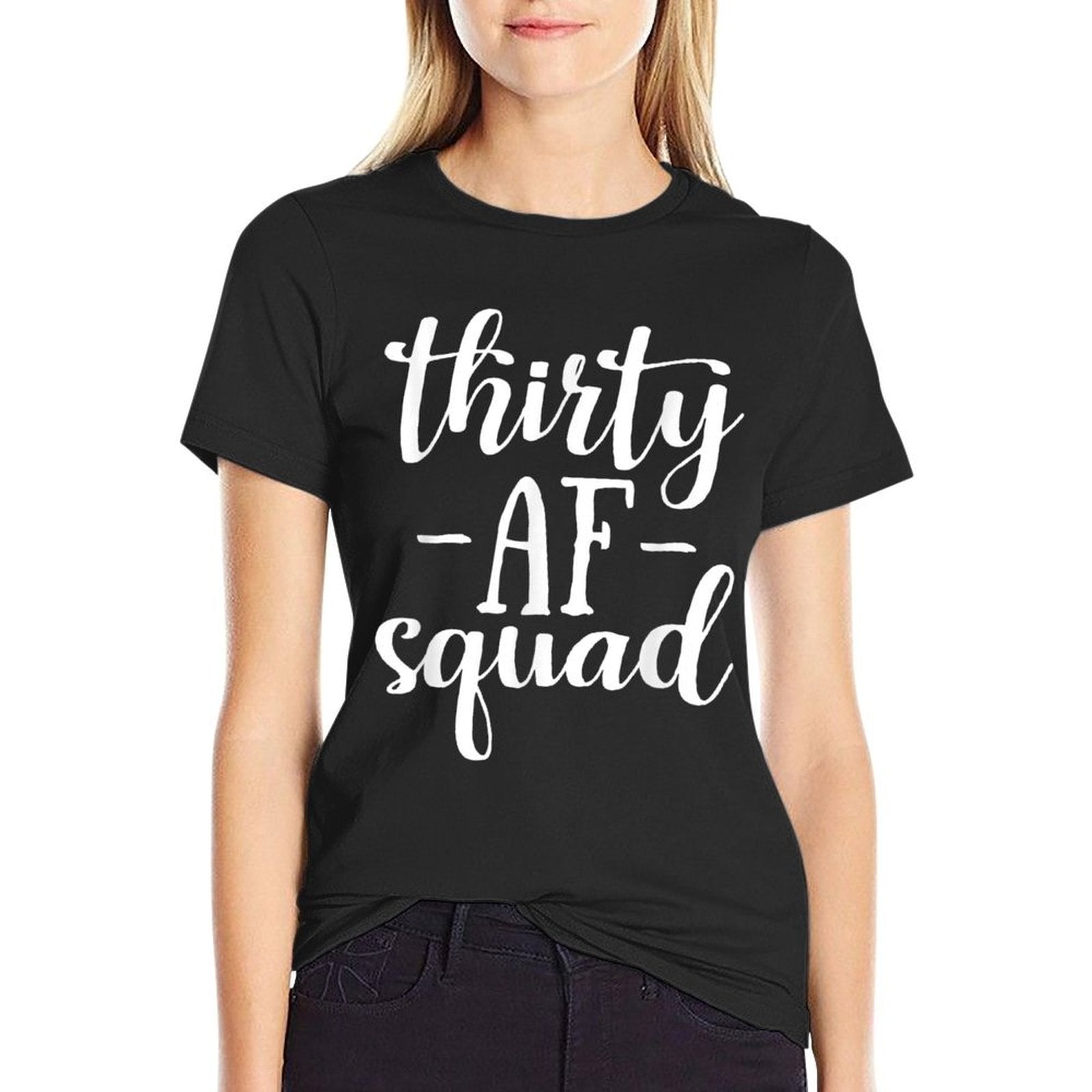 30th Birthday Thirty AF Squad Thirty Squad Gift  Heathered Texture T-Shirt
