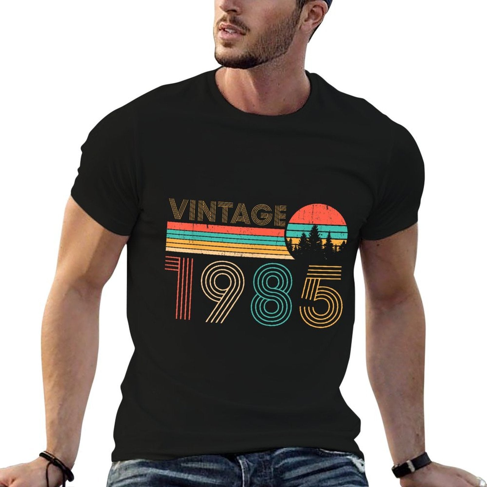 39th Birthday Idea Retro Vintage 1985 39th Years Old  Heathered Texture T-Shirt
