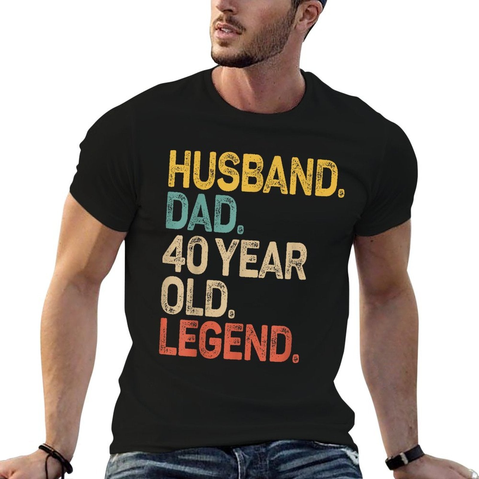 40th Birthday Husband Dad 40 Year Old Legend  Stretchy T-Shirt