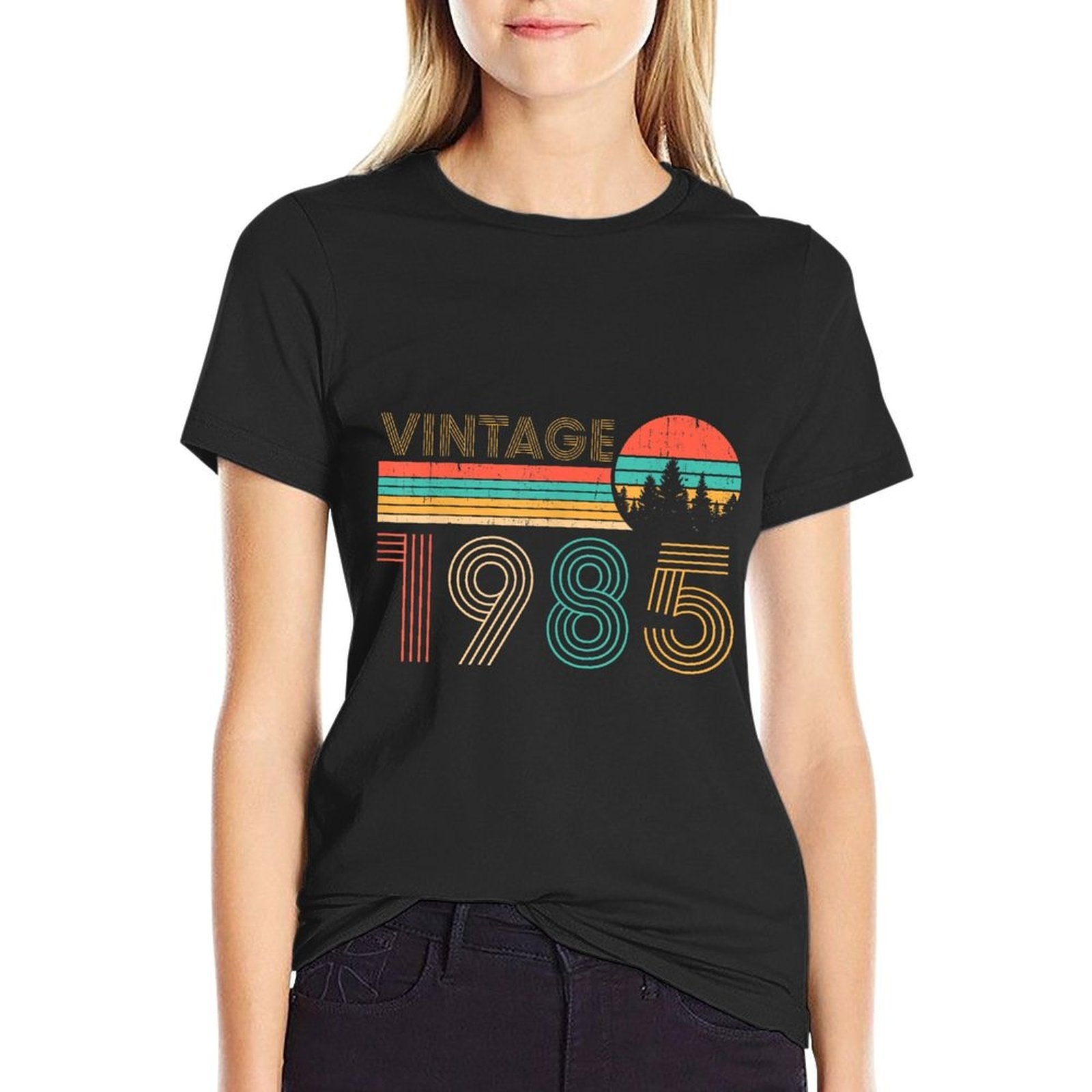 39th Birthday Idea Retro Vintage 1985 39th Years Old  Heathered Texture T-Shirt