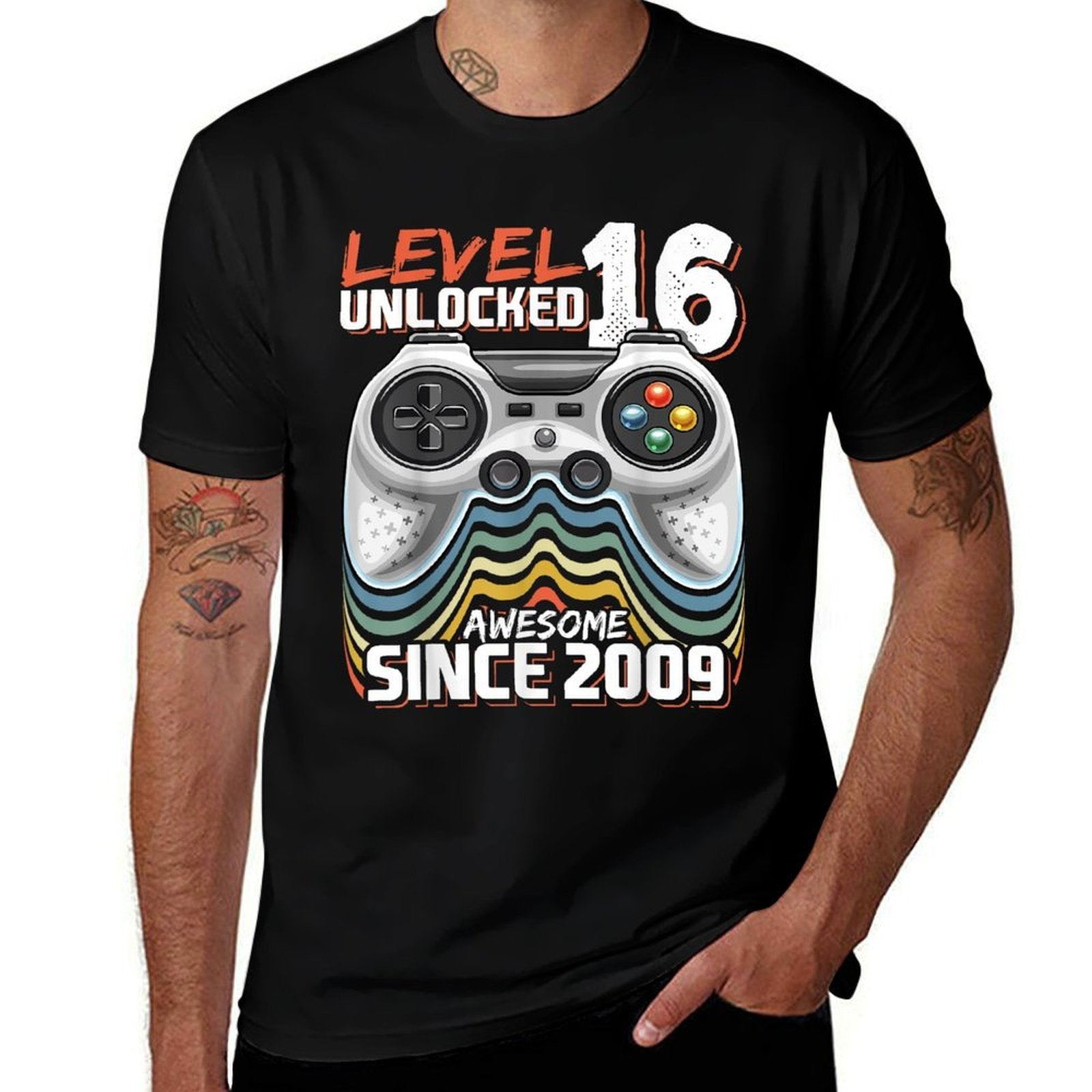 16th Birthday Boy Level 16 Gamer 16 Year Video Game Party  Graphic-printed T-Shirt