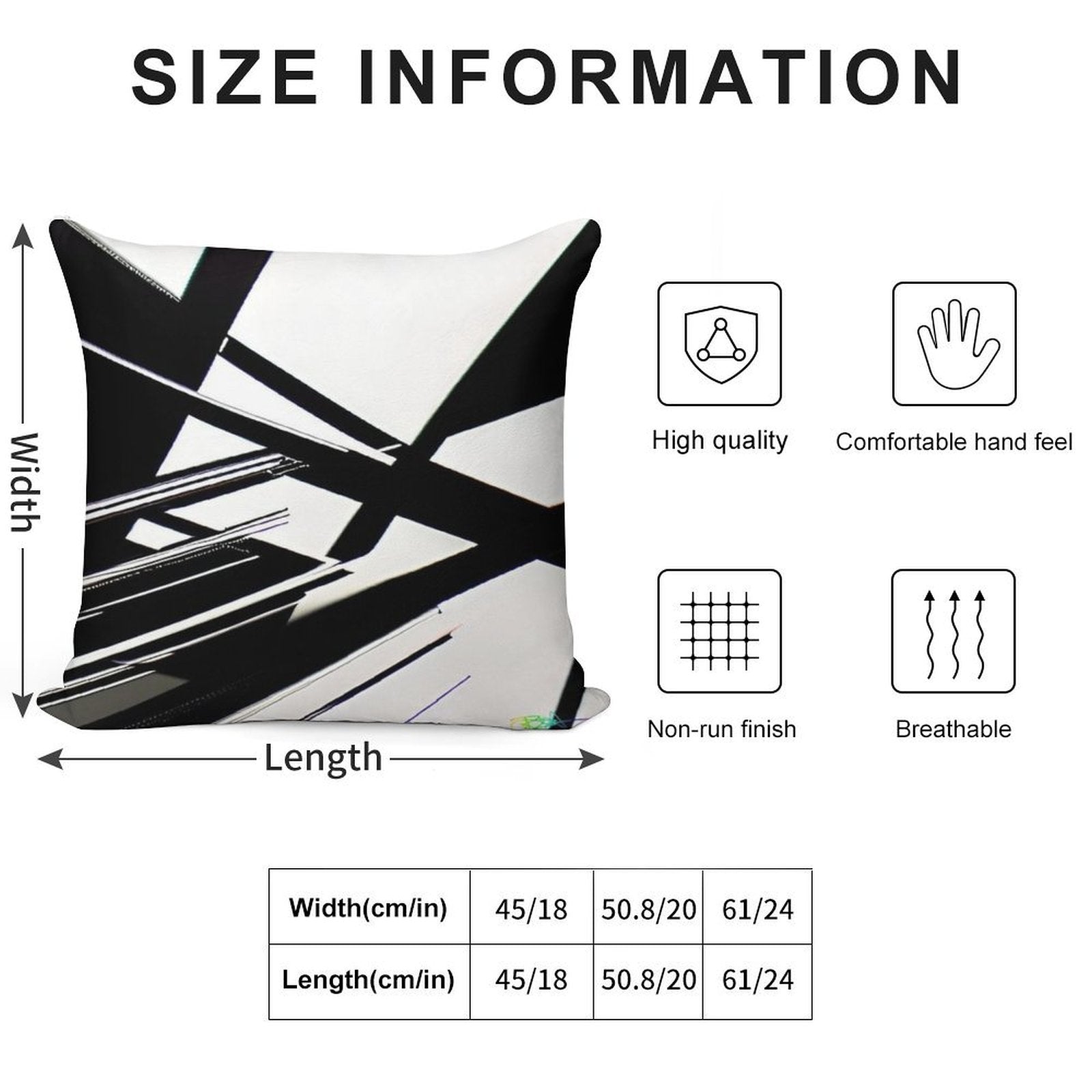 Abstract Geometric Black And White 77 Soft Short Plush Fabric Throw Pillow