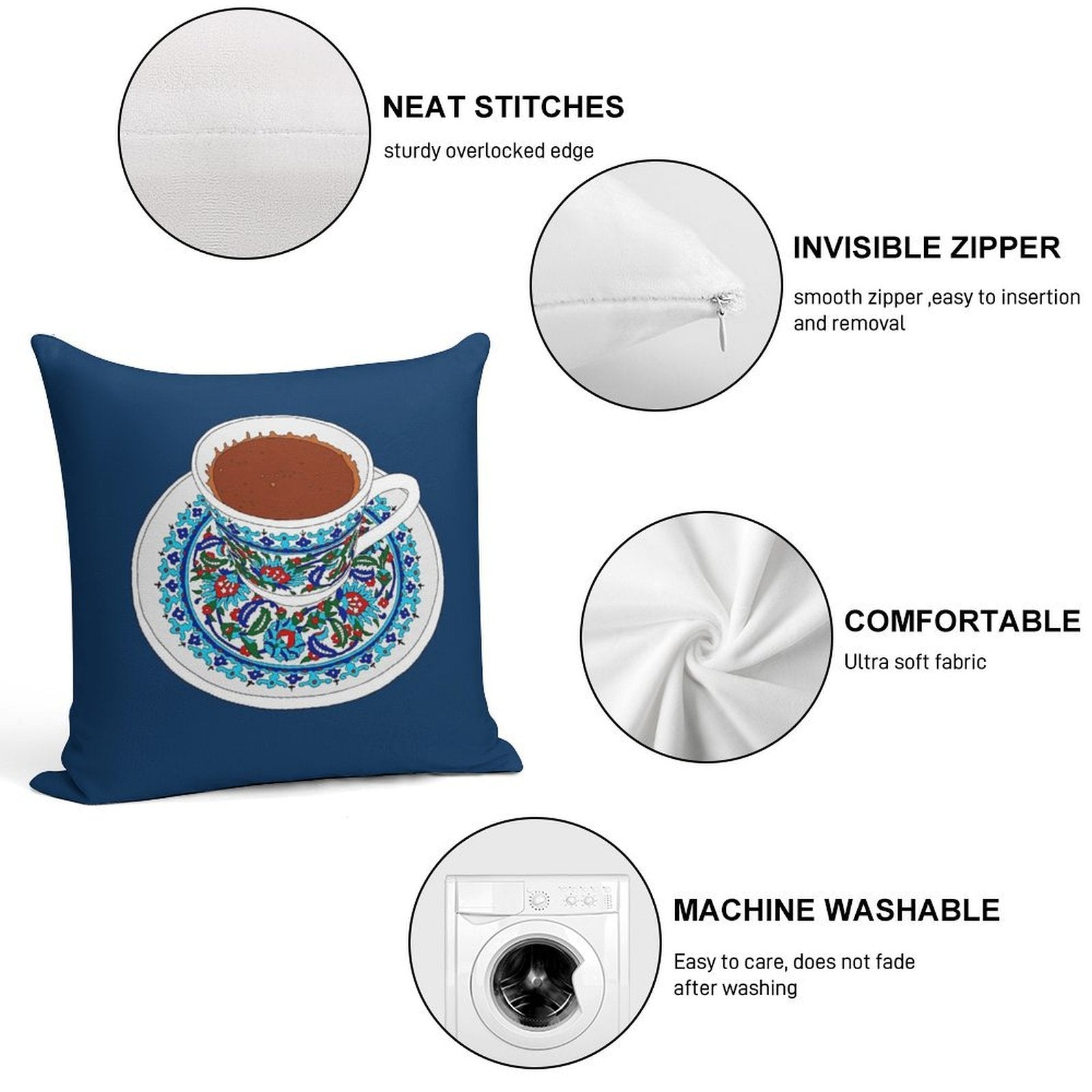 Turkish Coffee Soft Bedroom Essential Throw Pillow