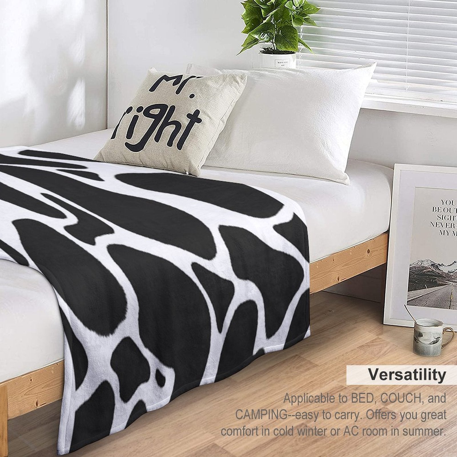 Classic Cow Print Premium Throw Blanket