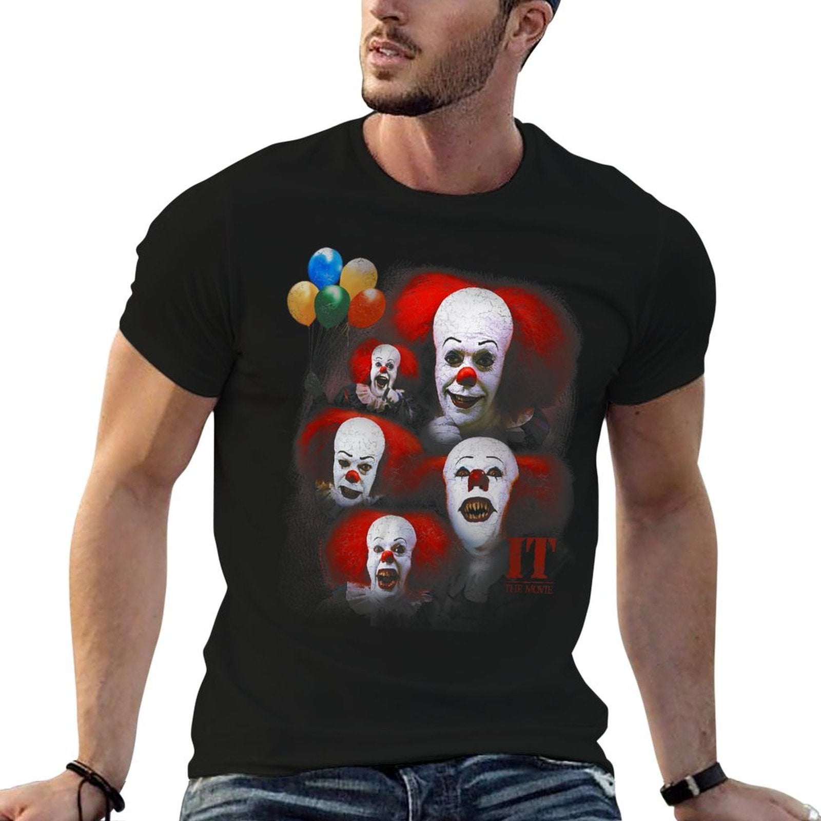 IT TV Mini Series Many Faces of Pennywise  Heathered Texture T-Shirt