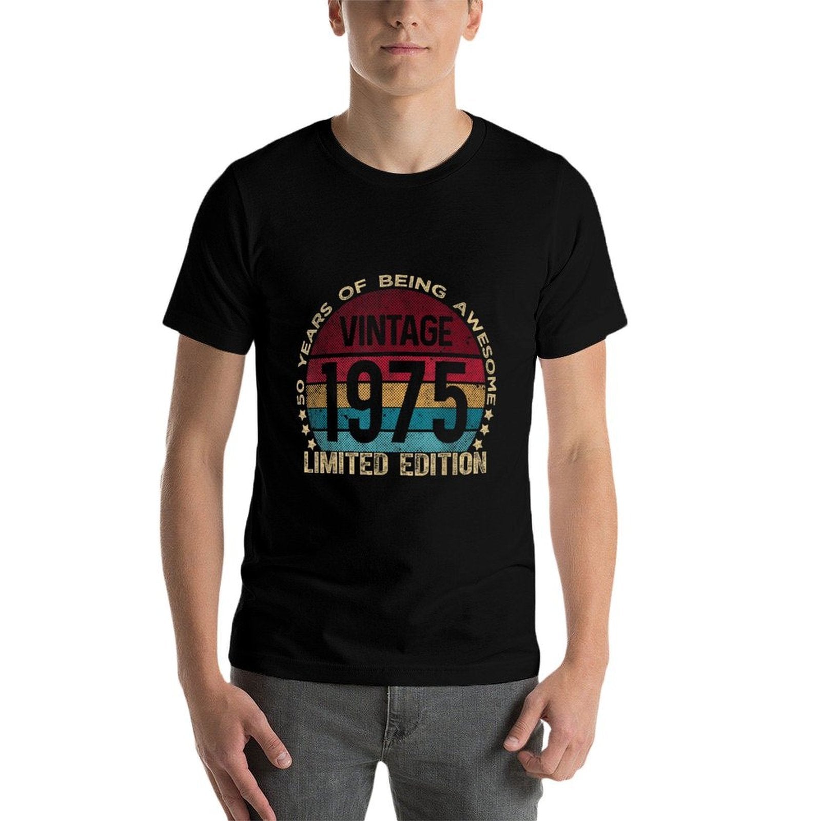 50 Year Old Gifts Vintage 1975 Limited Edition 50th Birthday  Rolled Sleeves T-Shirt