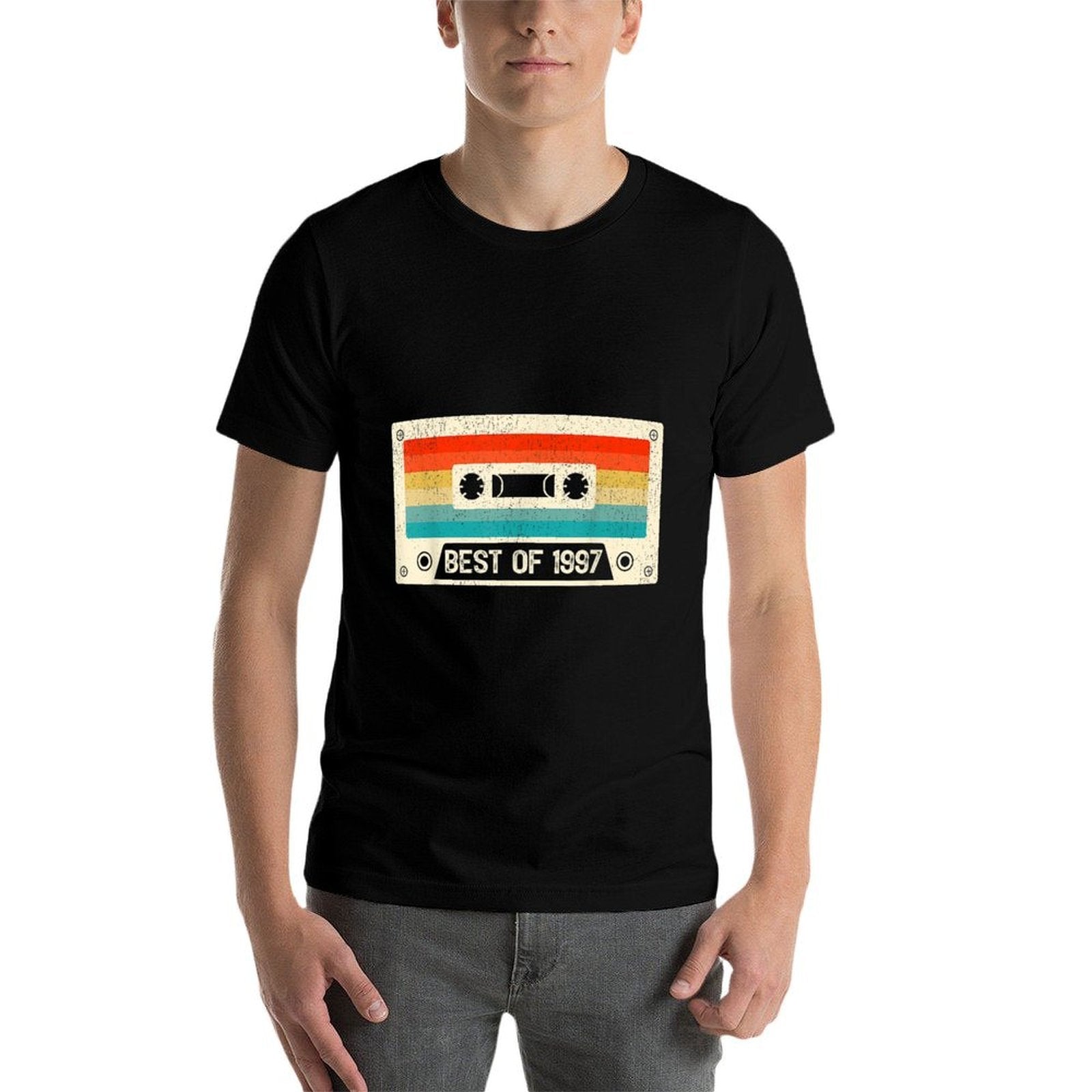 25 Year Old Cassette Tape Vintage Best of 1997 25th Birthday  Summer-ready Fabric T-Shirt