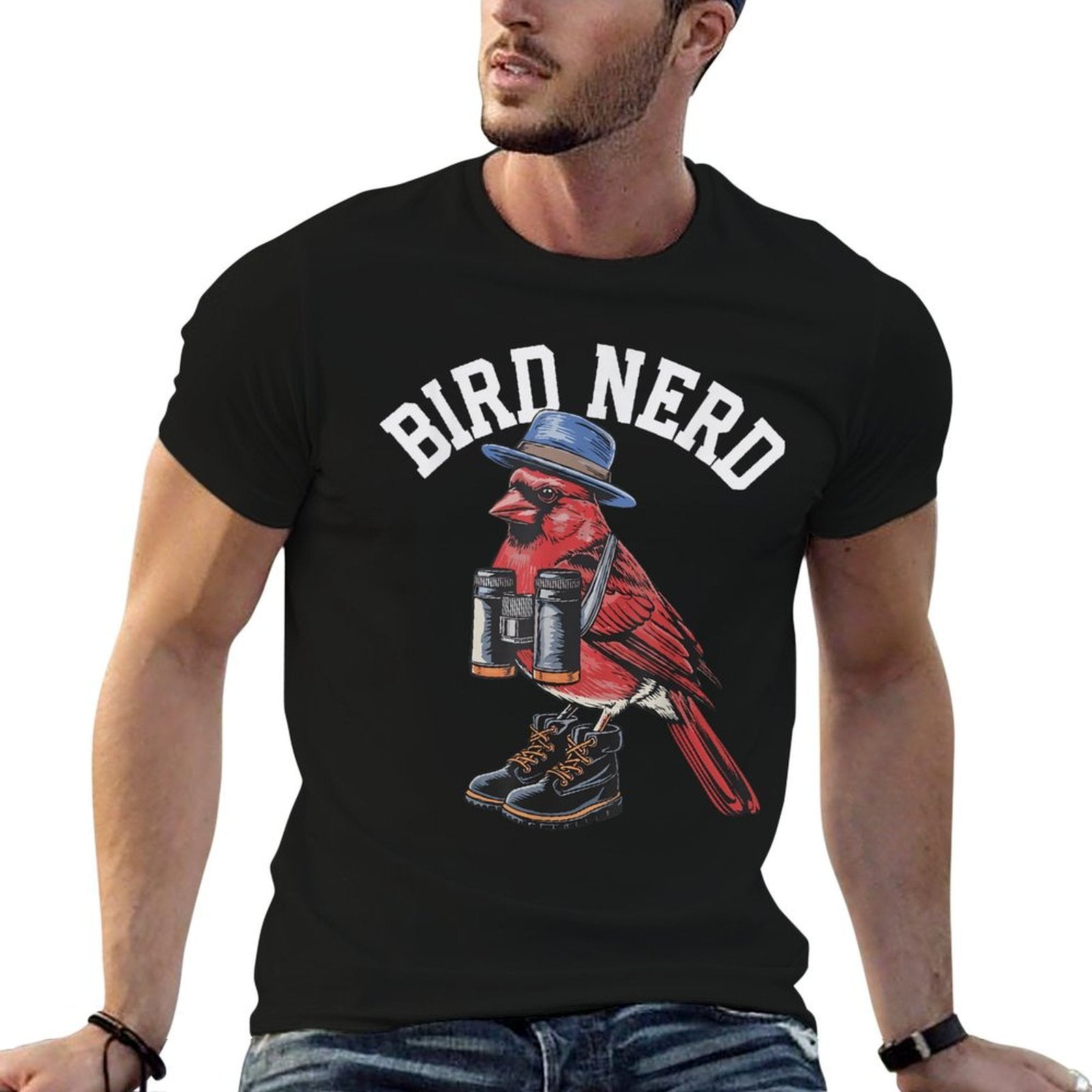 Bird Nerd Funny Birdwatching Birding Northern Cardinal Gifts  Versatile T-Shirt