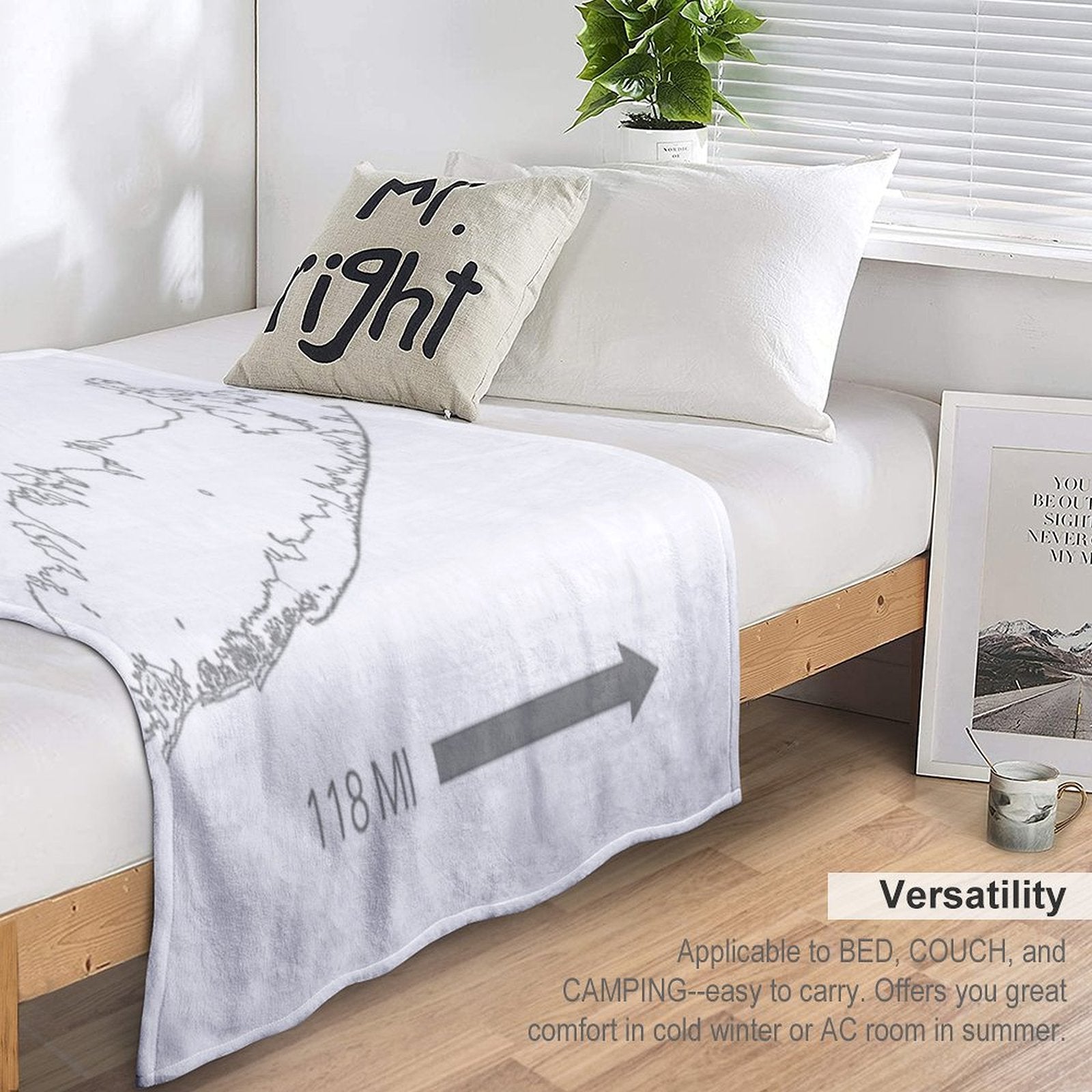 Long Island Map Machine-washable Throw Blanket