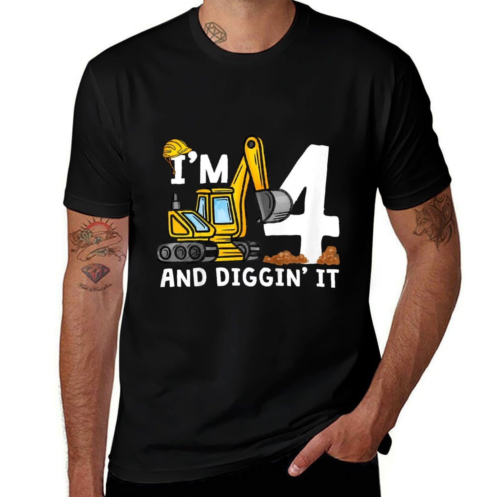4th Construction Birthday I'm 4 And Digging It 4 Years Old  Eco-friendly Material T-Shirt