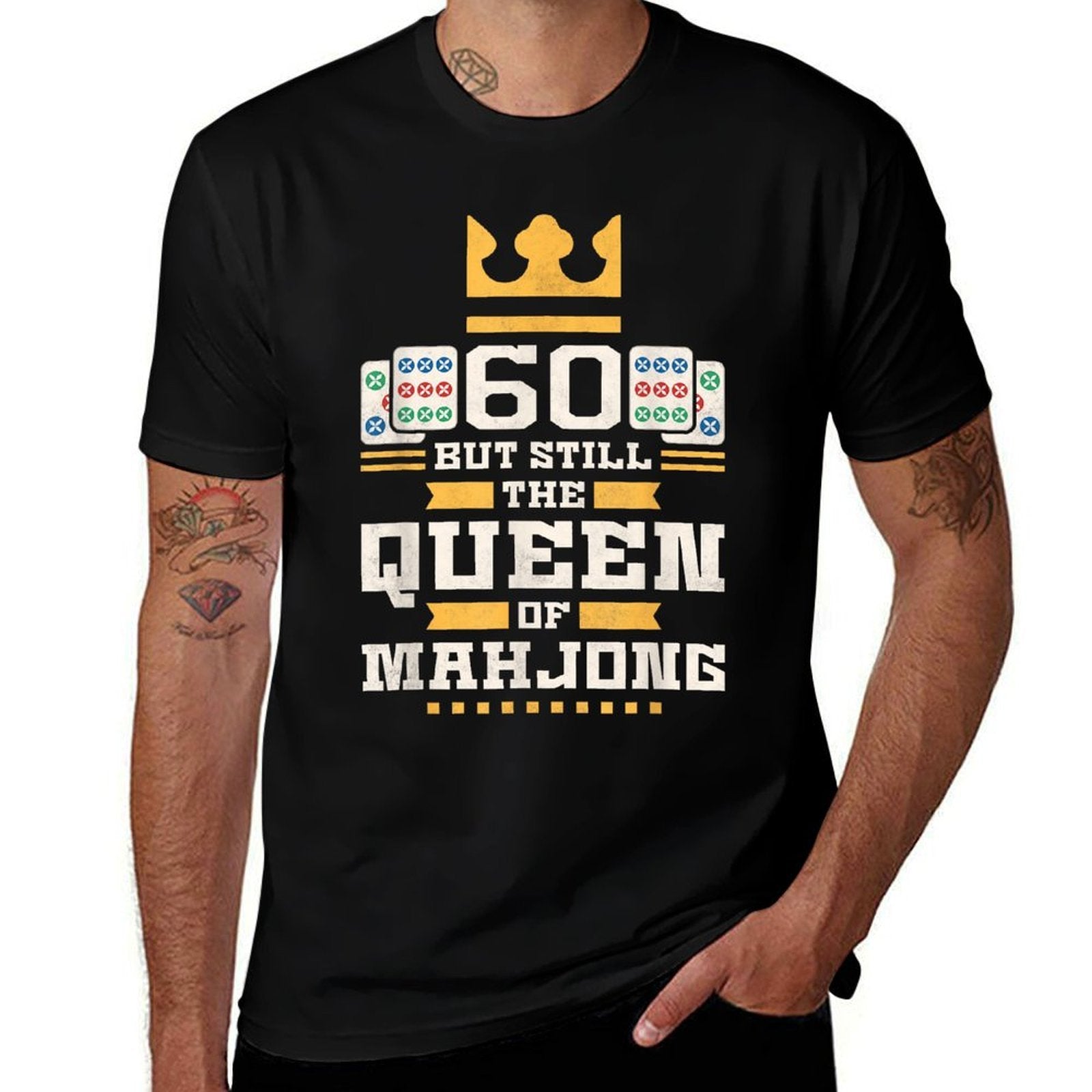 60 Years Old But Still The Queen Of Mahjong, 60th Birthday  Vintage-inspired T-Shirt