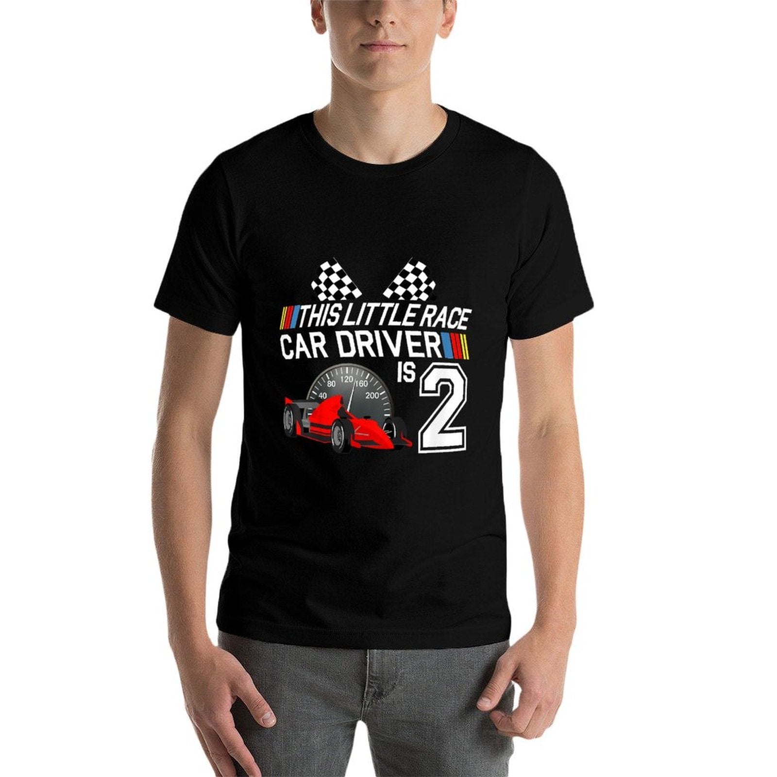 2 Year Old Race Car Birthday 2nd Racing Party Gift  Slim-fit Cut T-Shirt