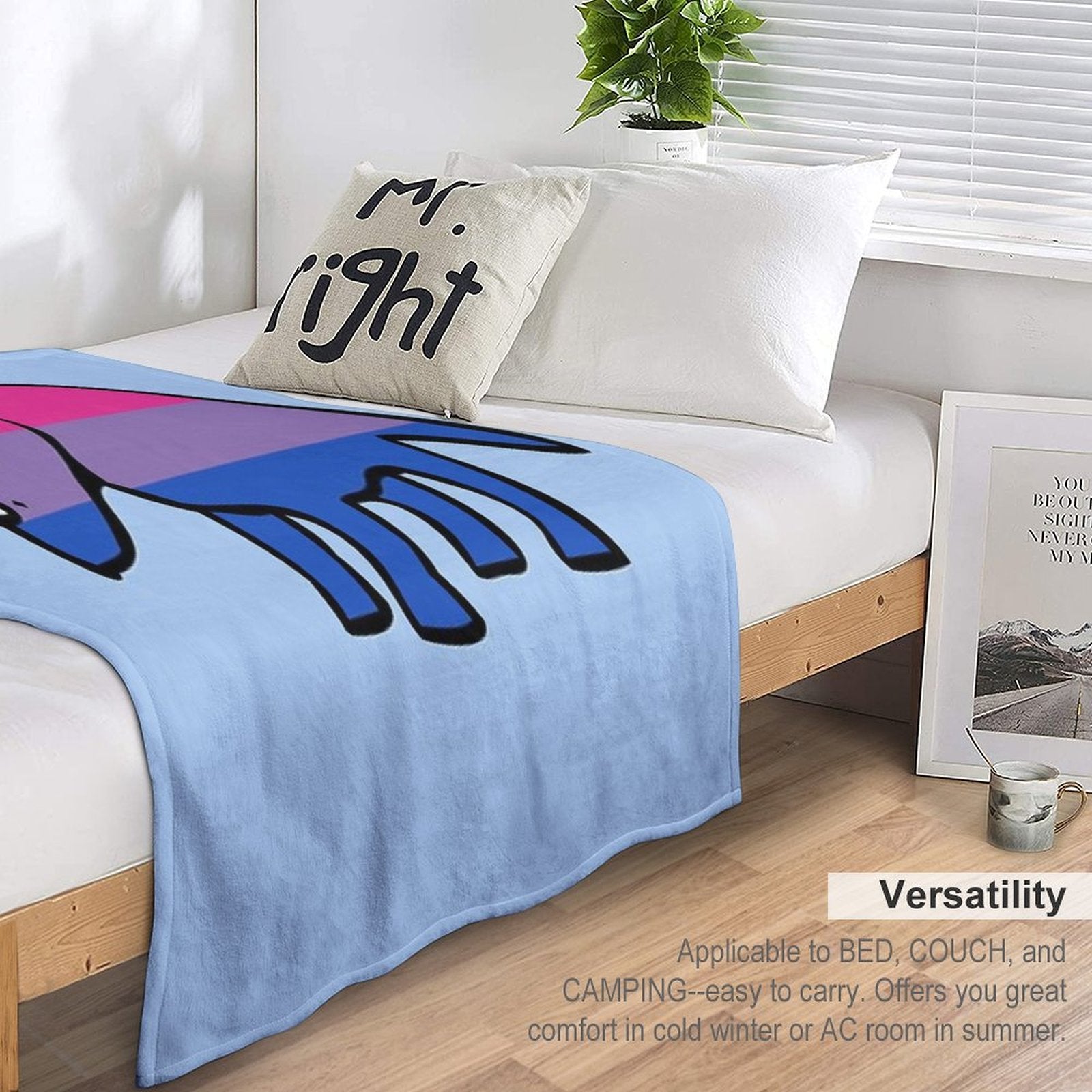 Biceratops (Bisexual Triceratops) Plush Throw Blanket