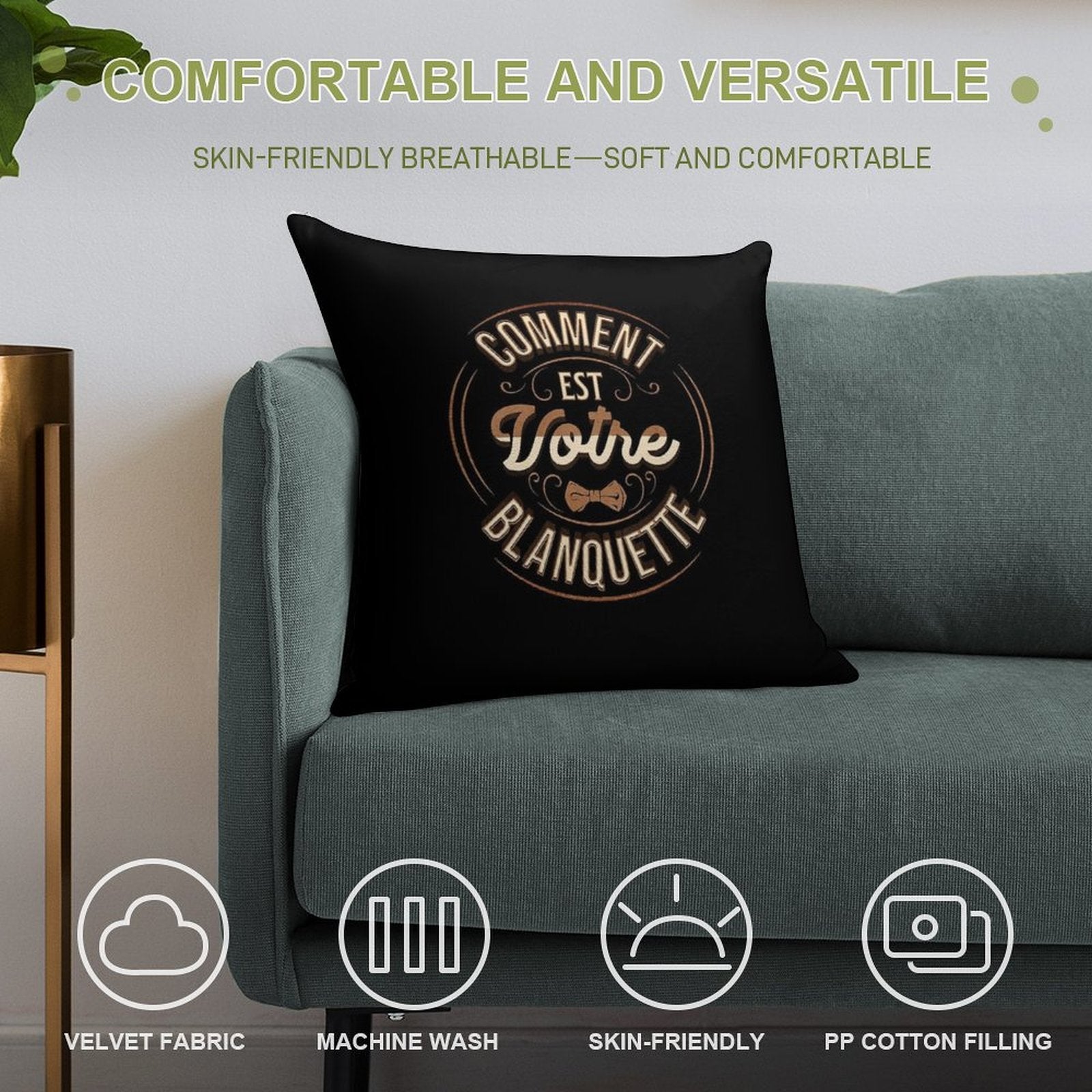 How Is Your Blanquette Oss 117 Cult Movie Replica Soft Short Plush Fabric Throw Pillow